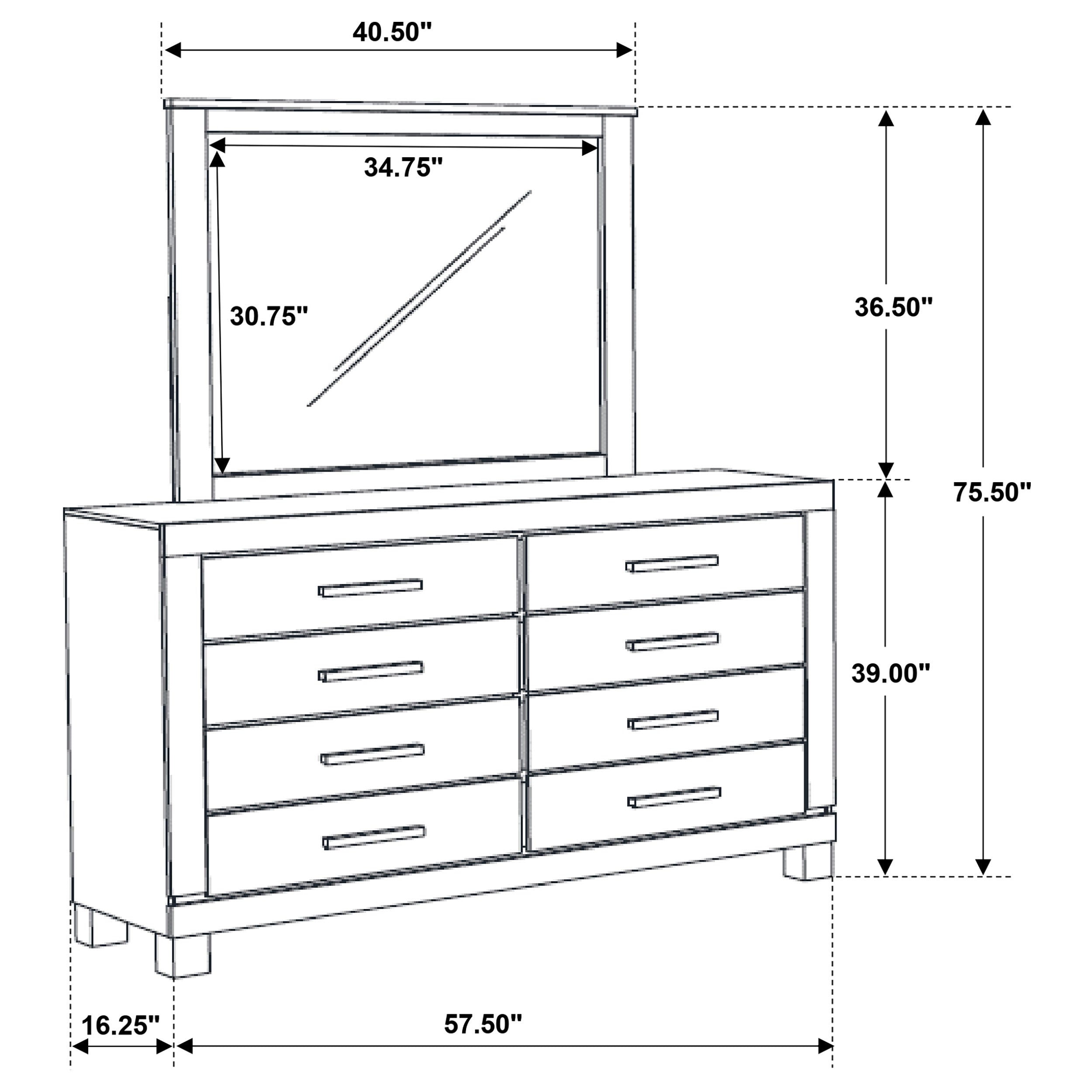 Woodmont 8-drawer Dresser with Mirror Rustic Golden Brown — view 11