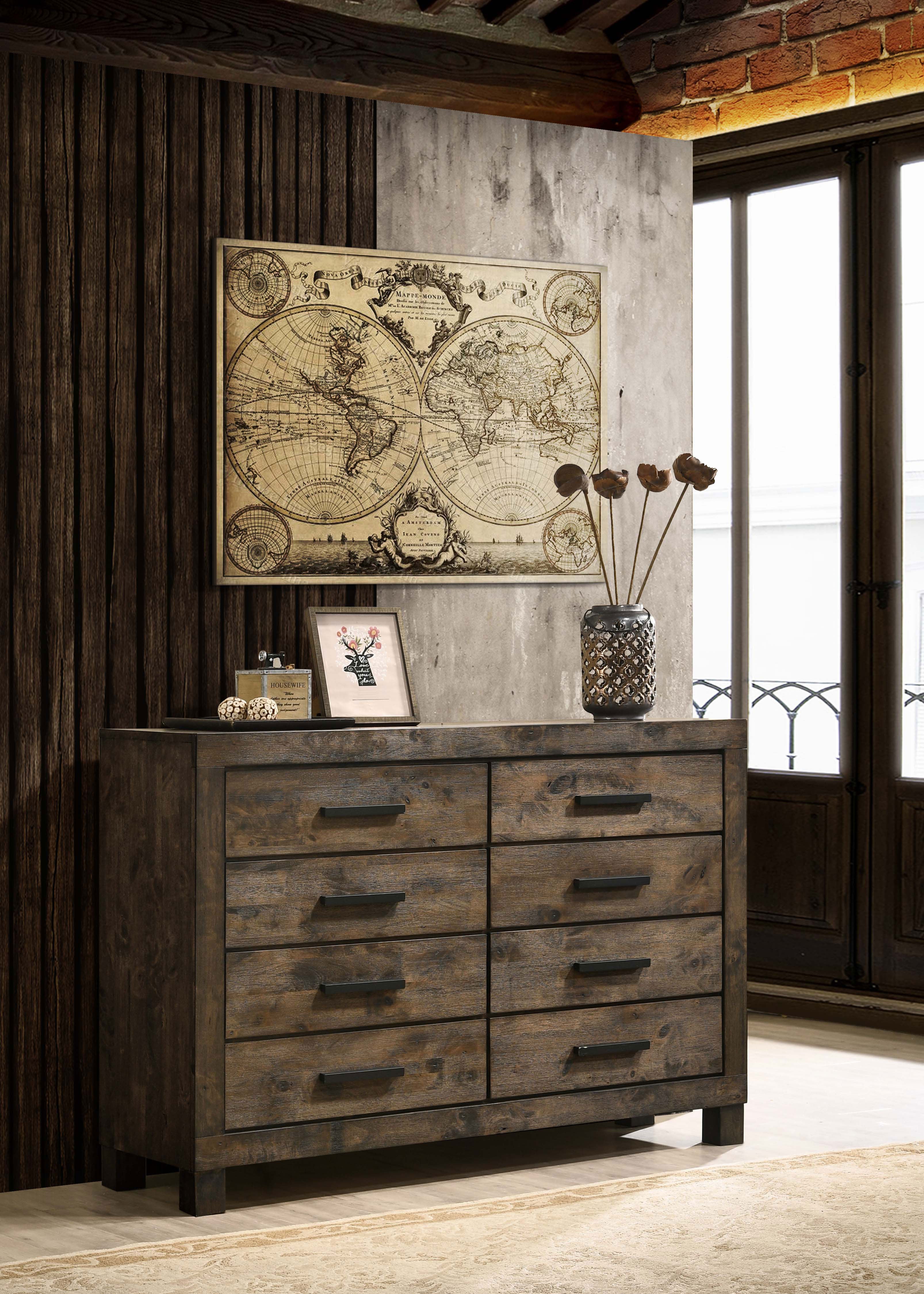Woodmont 8-drawer Dresser Rustic Golden Brown — view 2