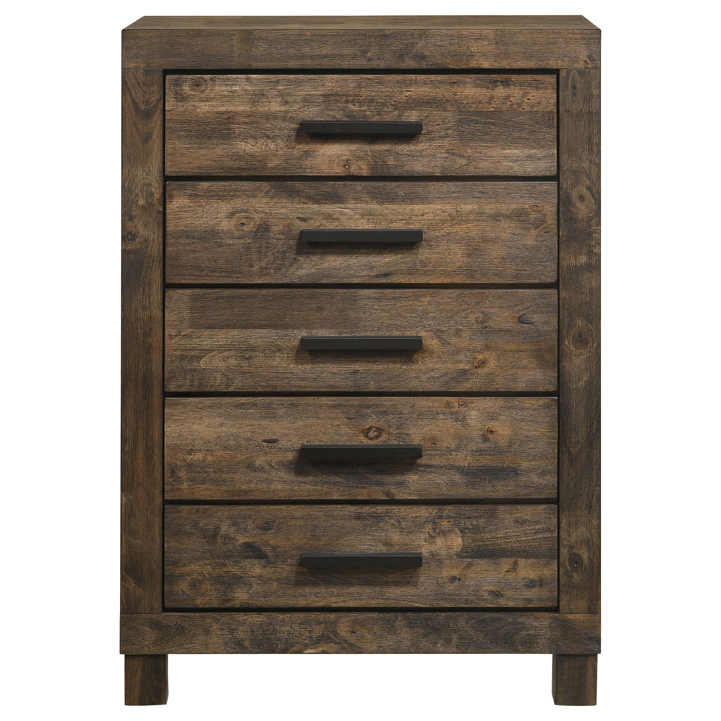 Woodmont 5-drawer Bedroom Chest Rustic Golden Brown — view 3