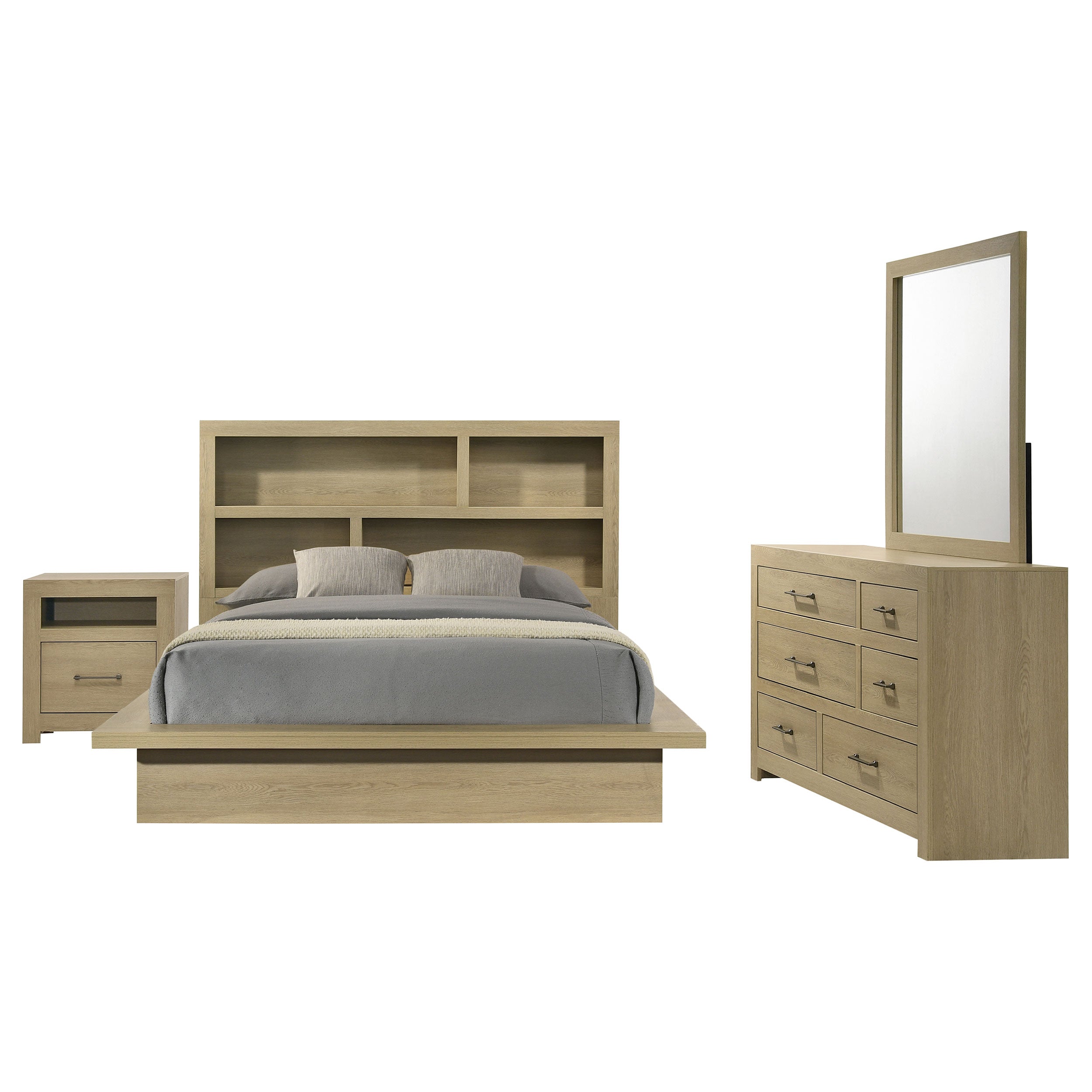 Hendricks 4-piece California King Bedroom Set Light Oak — view 1