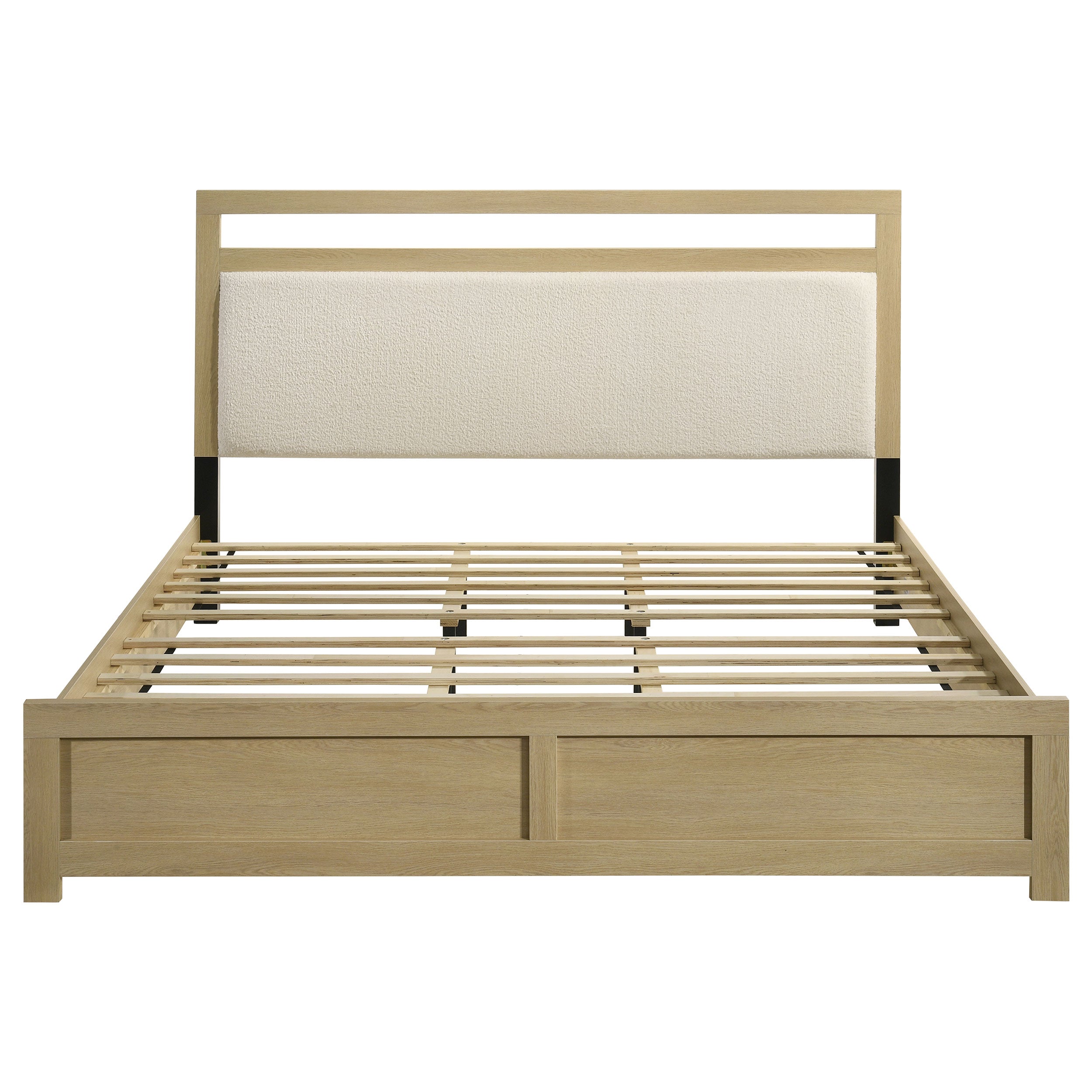 Hendricks Eastern King Panel Headboard Platform Bed Light Oak — view 3