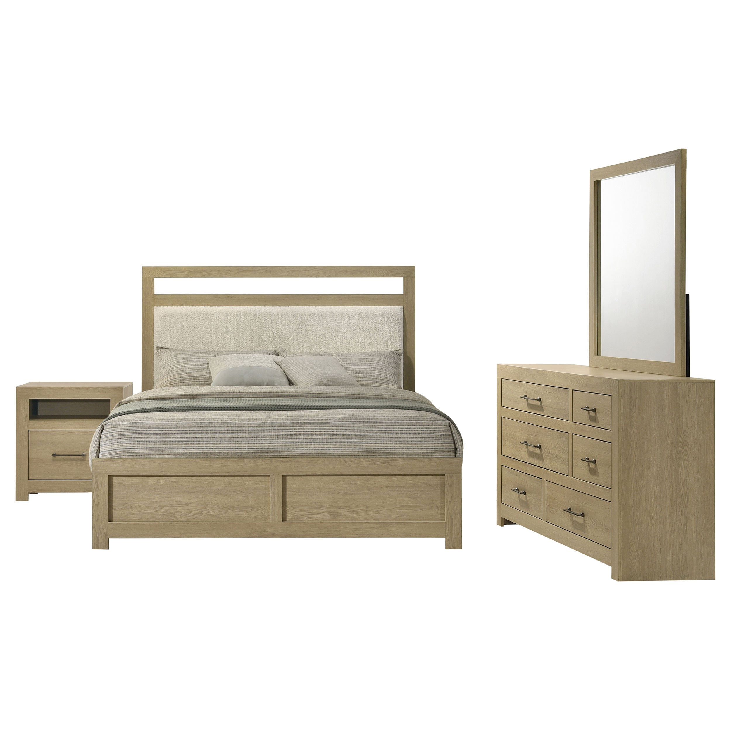 Hendricks 4-piece California King Bedroom Set Light Oak — view 1