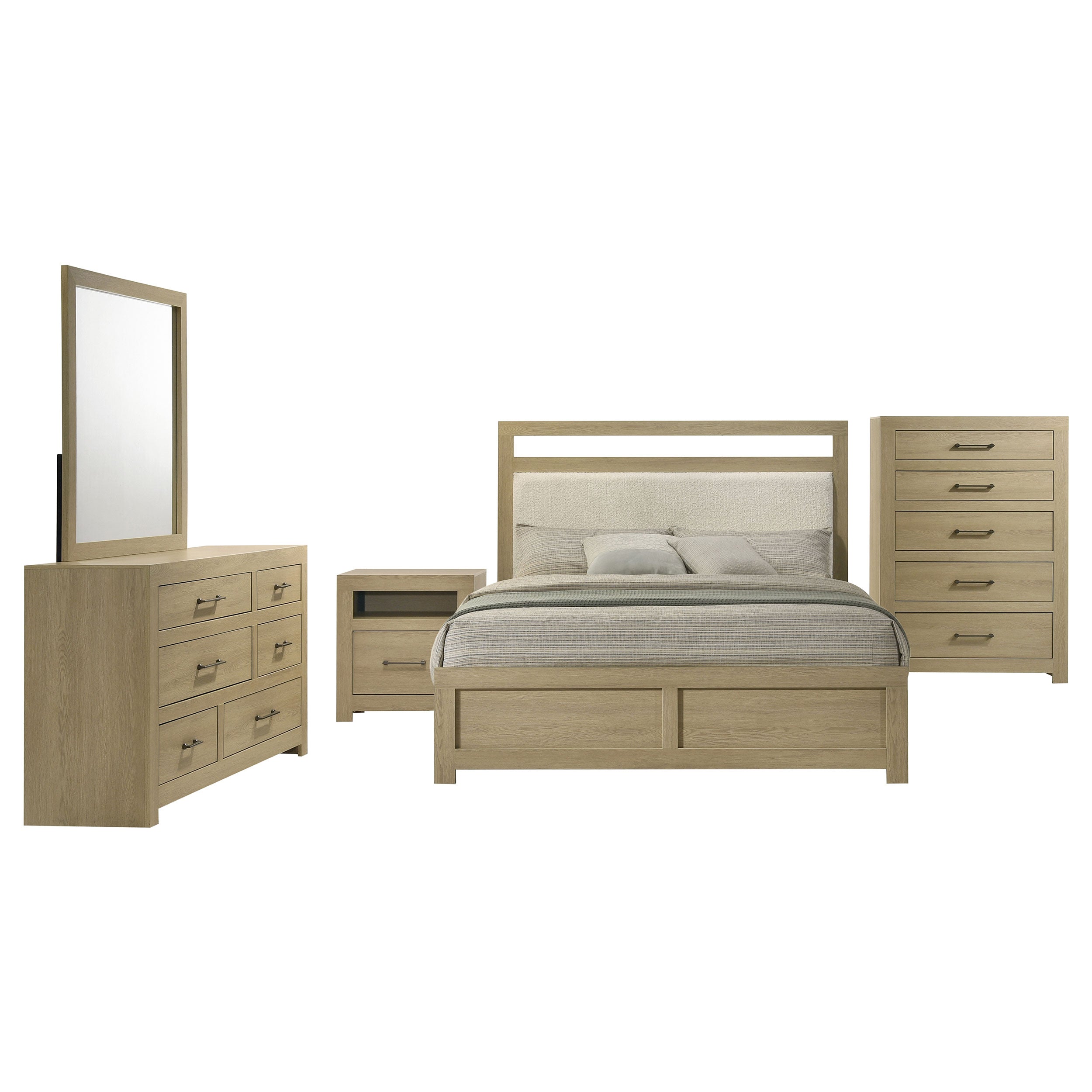 Hendricks 5-piece California King Bedroom Set Light Oak — view 1