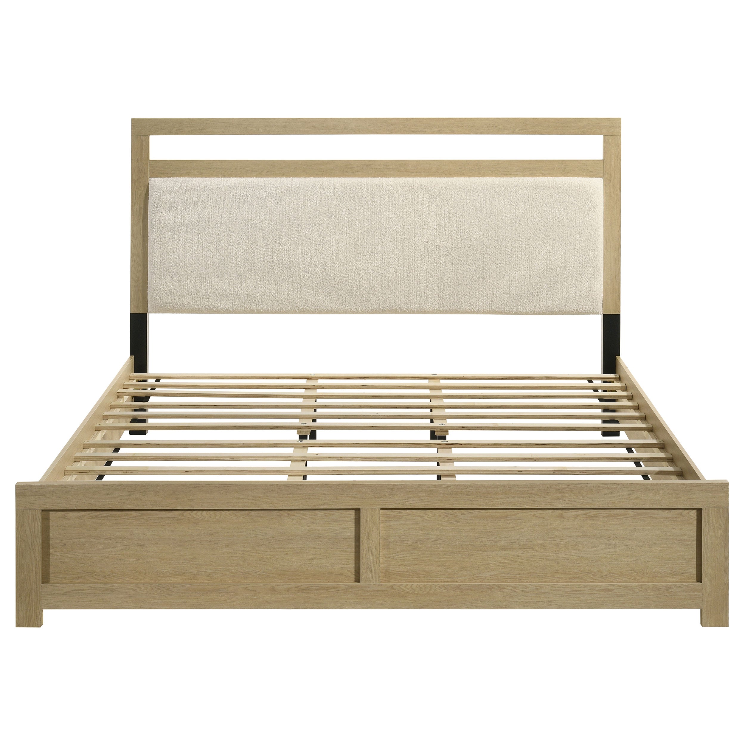 Hendricks California King Panel Headboard Platform Bed Light Oak — view 3