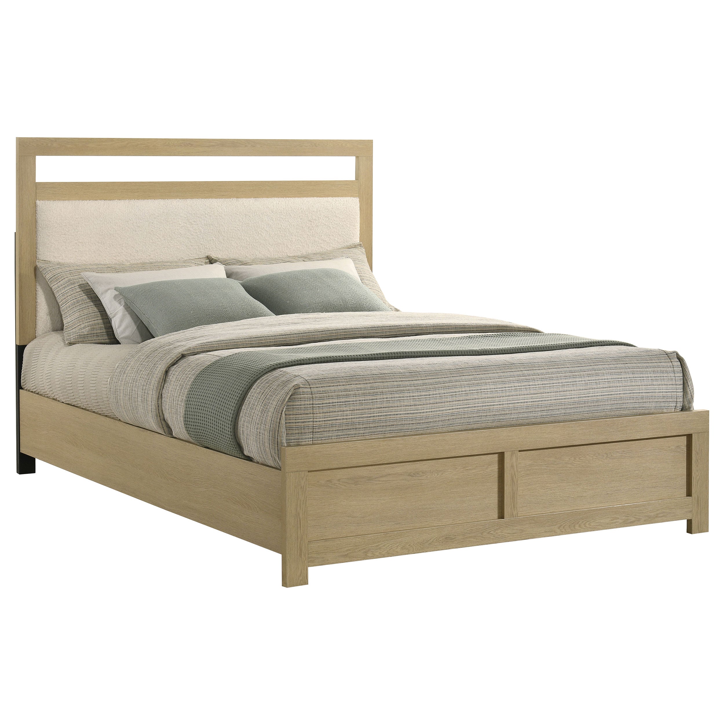 Hendricks Queen Panel Headboard Platform Bed Light Oak — view 2