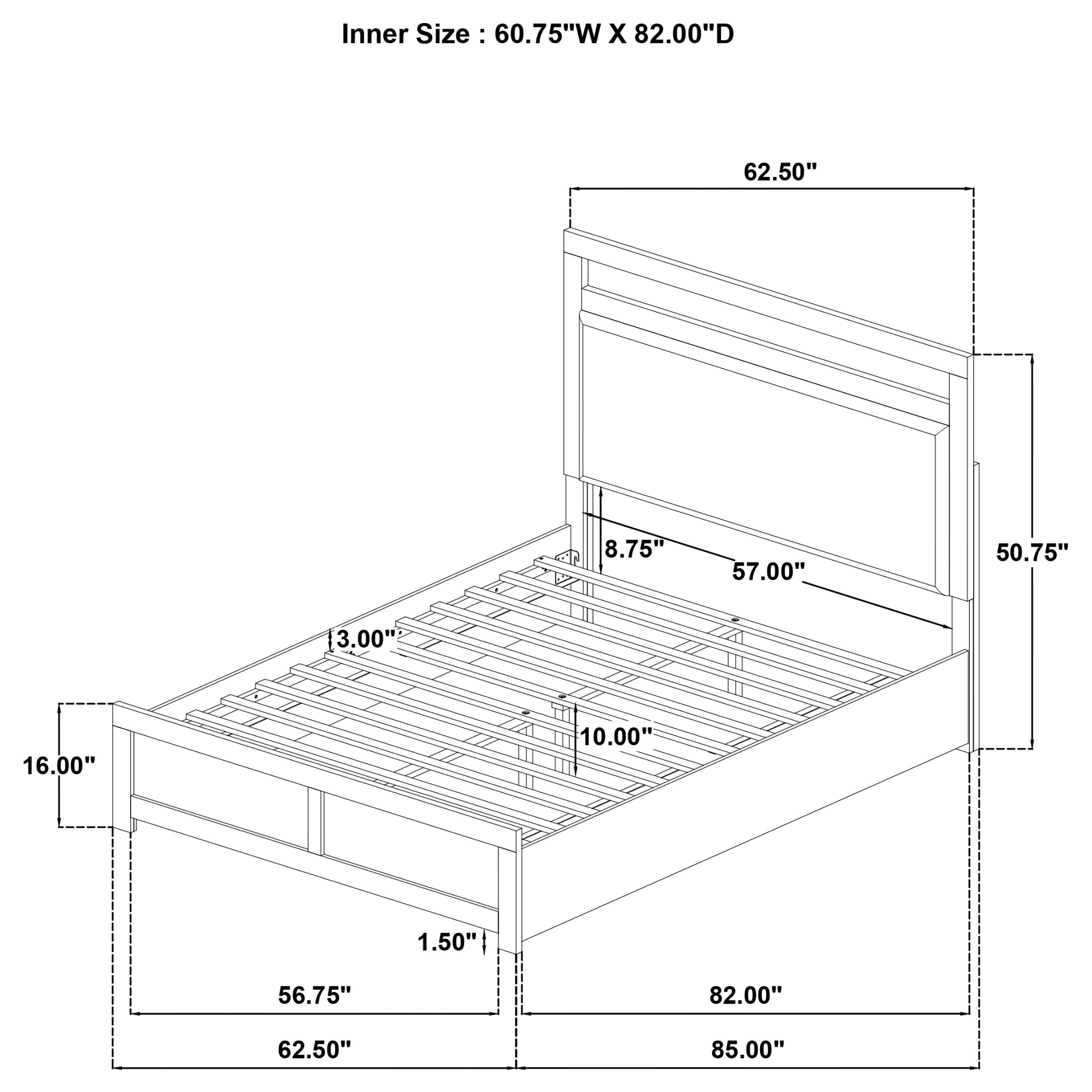 Hendricks Queen Panel Headboard Platform Bed Light Oak — view 10