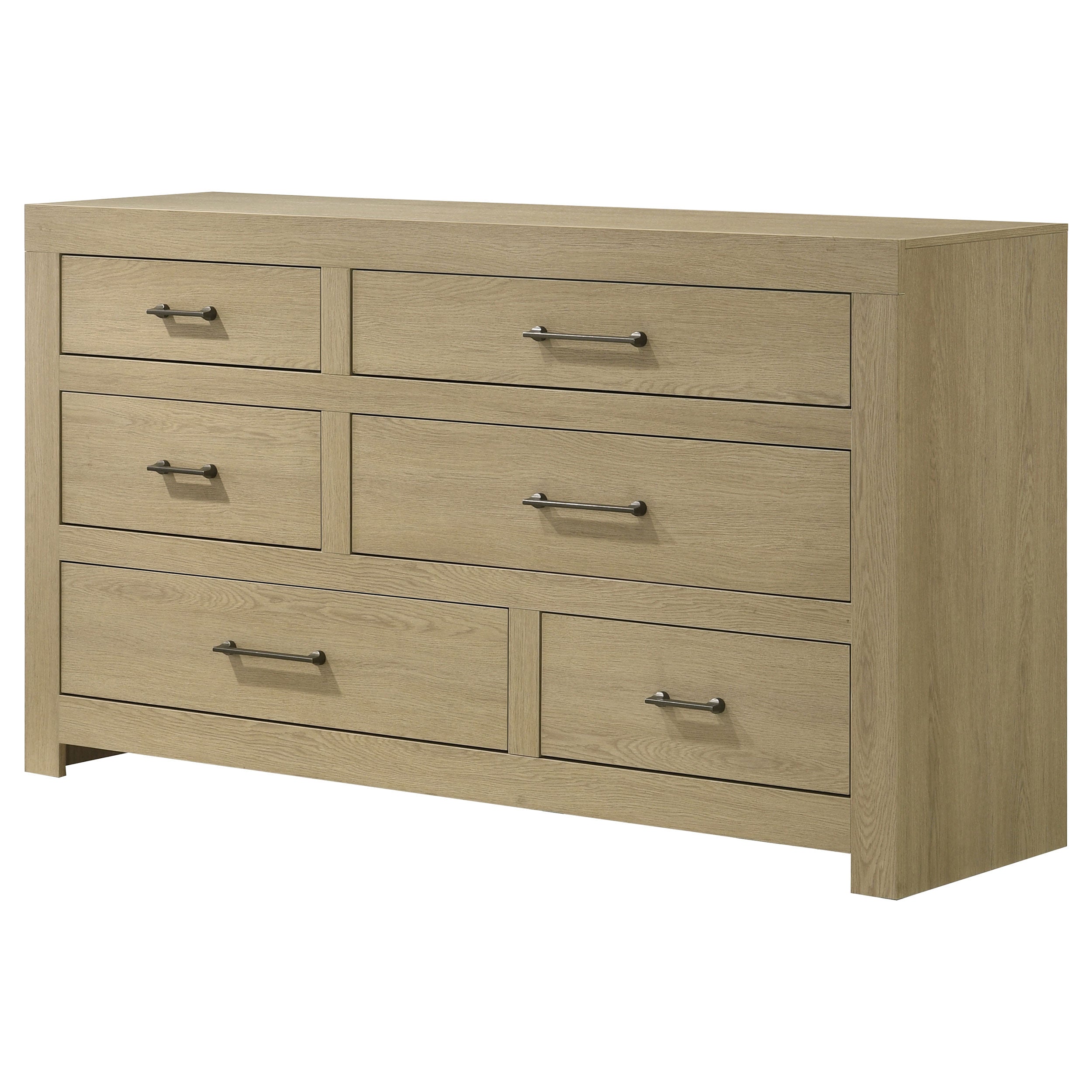 Hendricks 6-drawer Bedroom Dresser Storage Cabinet Light Oak — view 3