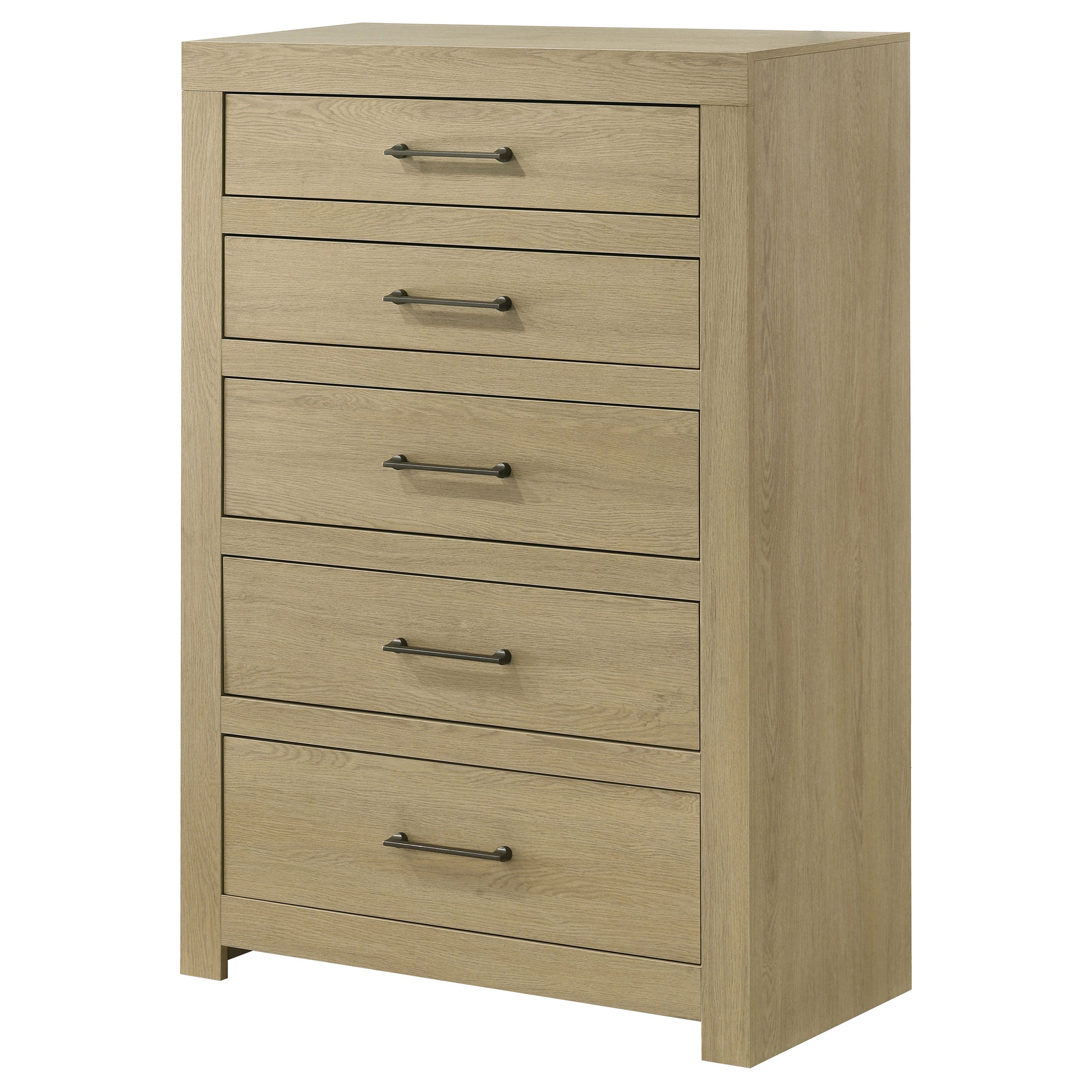 Hendricks 5-drawer Bedroom Chest of Drawers Light Oak — view 3