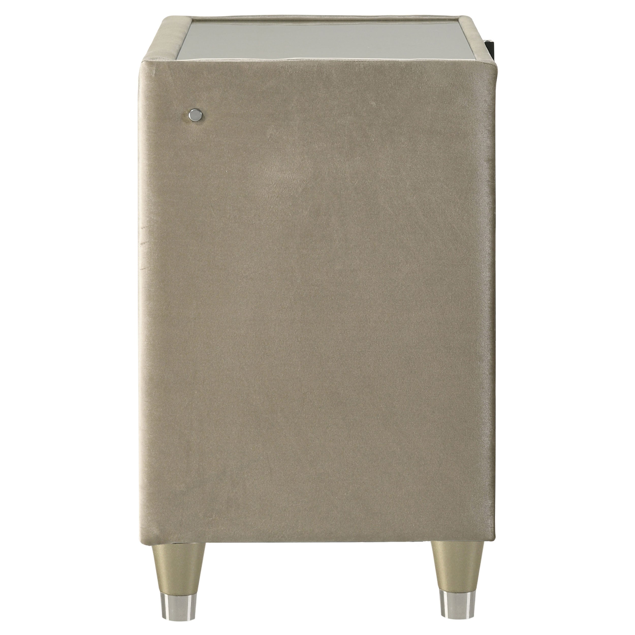 Lorient 2-drawer LED Nightstand with USB Ivory and Camel — view 5
