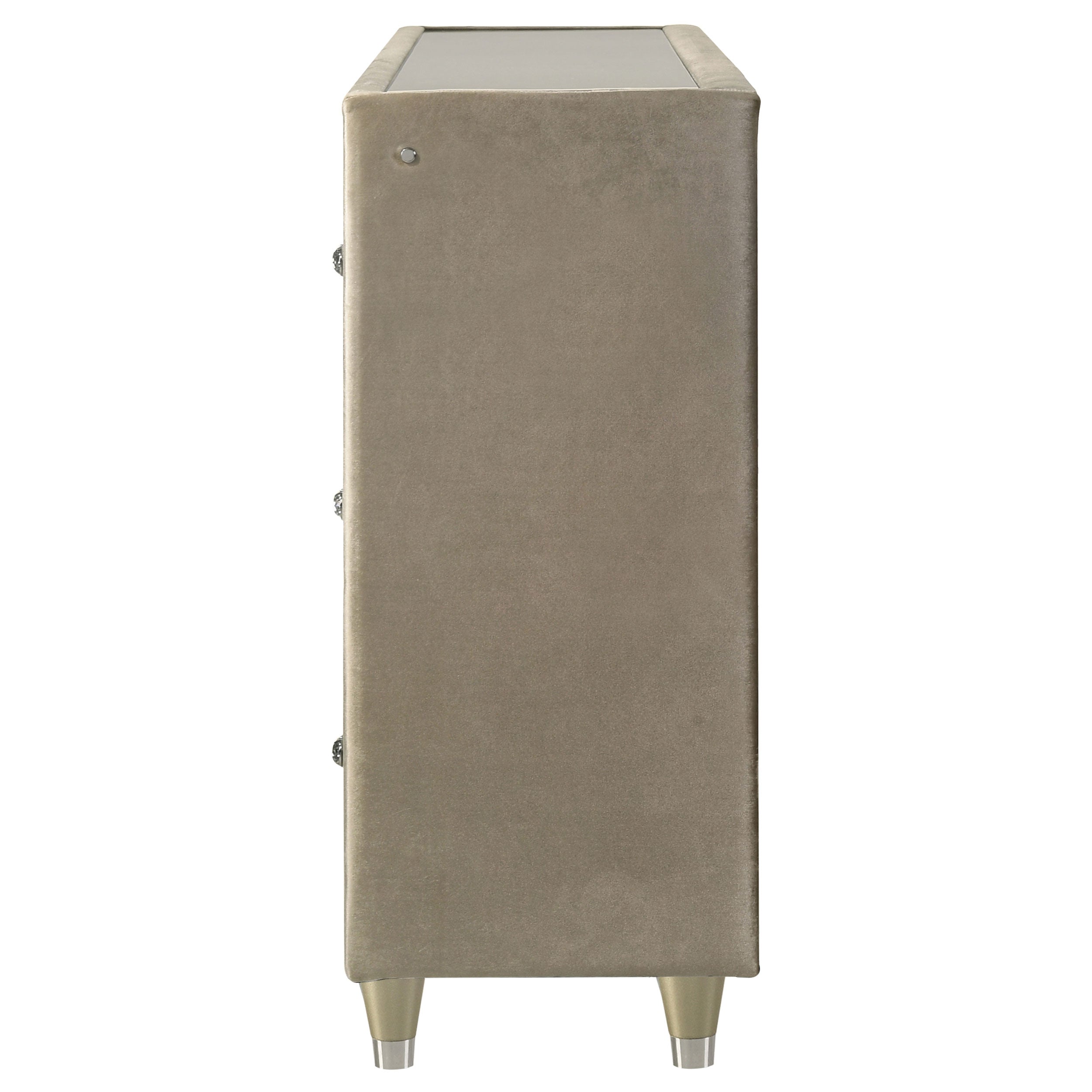Lorient 8-drawer LED Bedroom Flame Box Dresser Ivory Camel — view 5