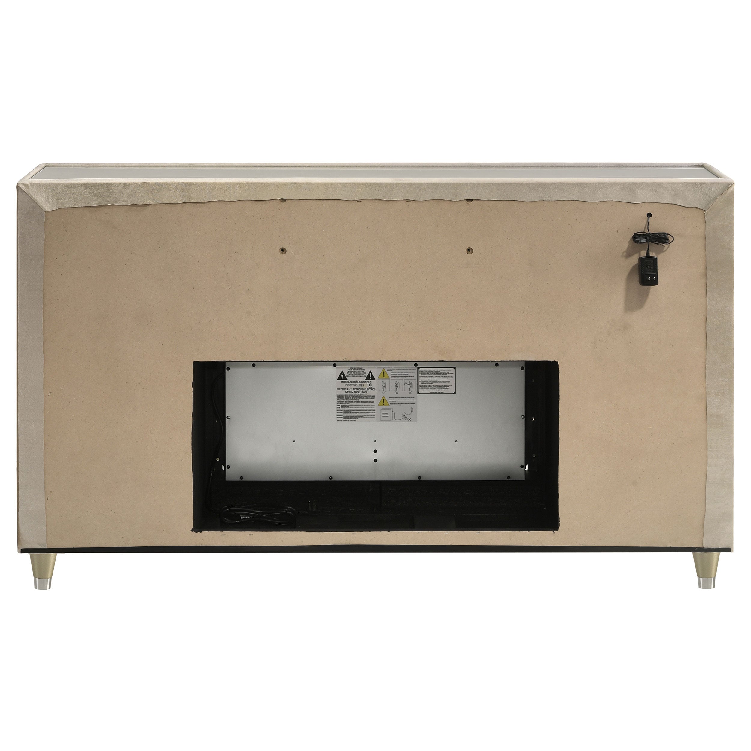 Lorient 8-drawer LED Bedroom Flame Box Dresser Ivory Camel — view 7