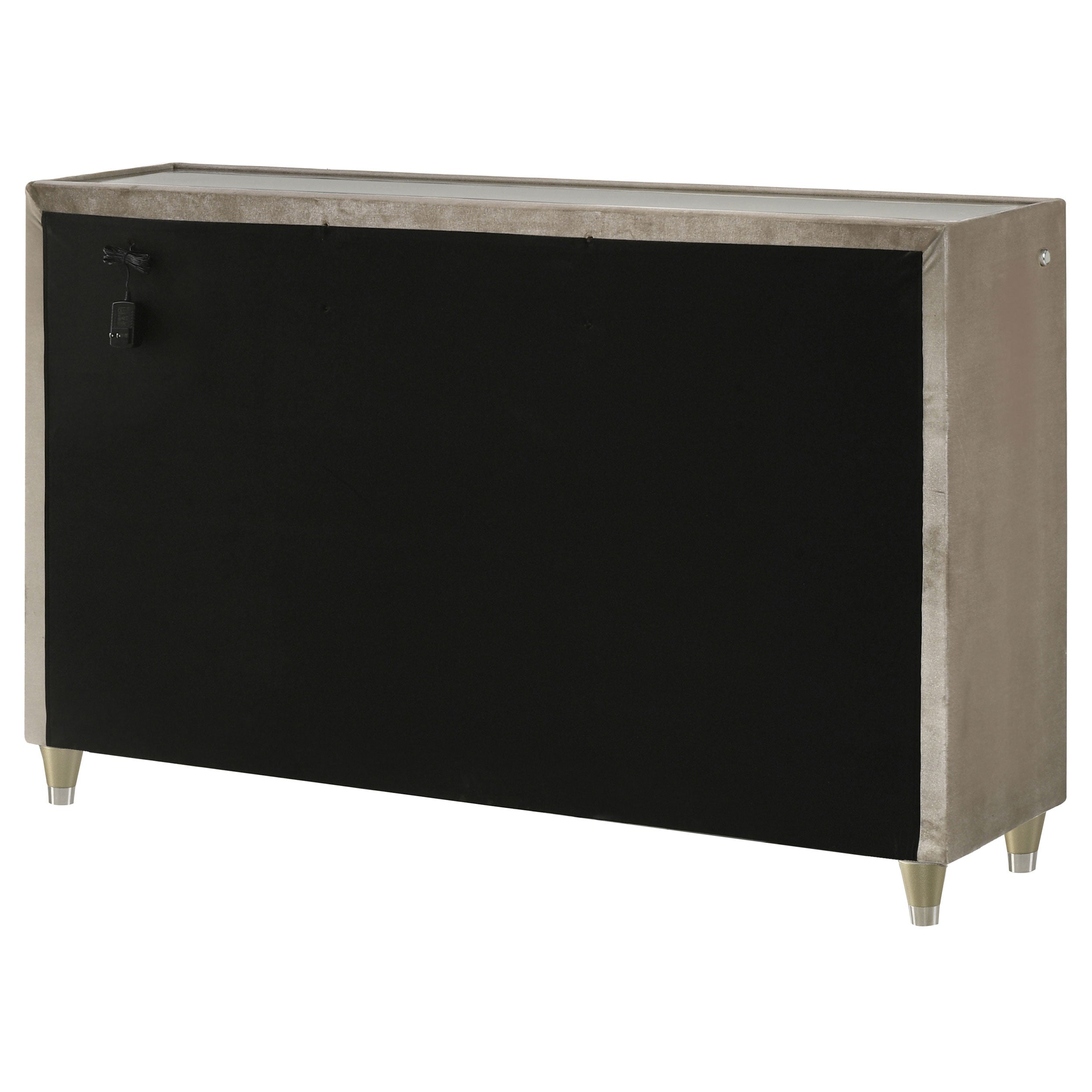 Lorient 8-drawer LED Bedroom Dresser Cabinet Ivory and Camel — view 8