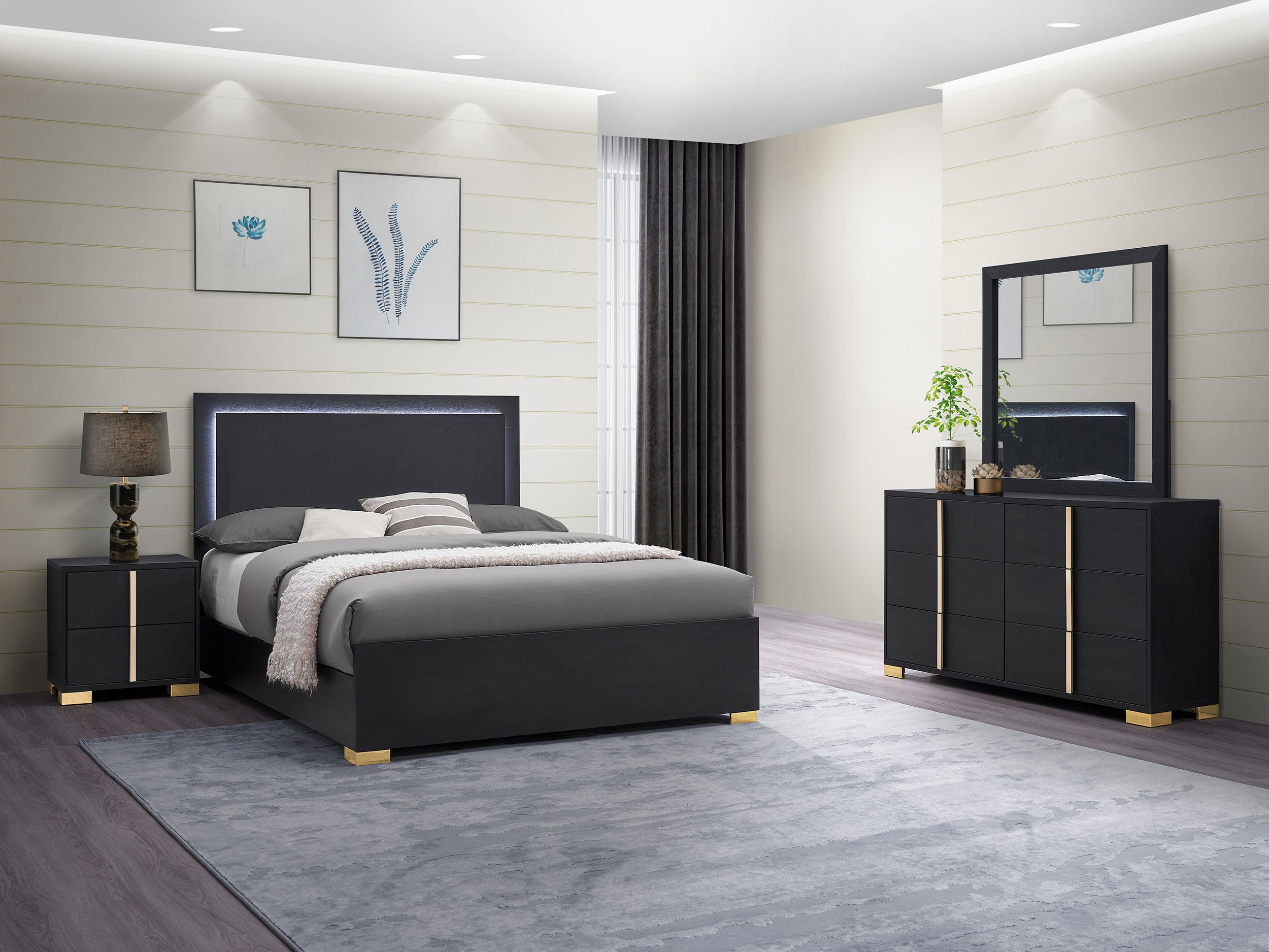 Marceline 4-piece Full Bedroom Set Black — view 1