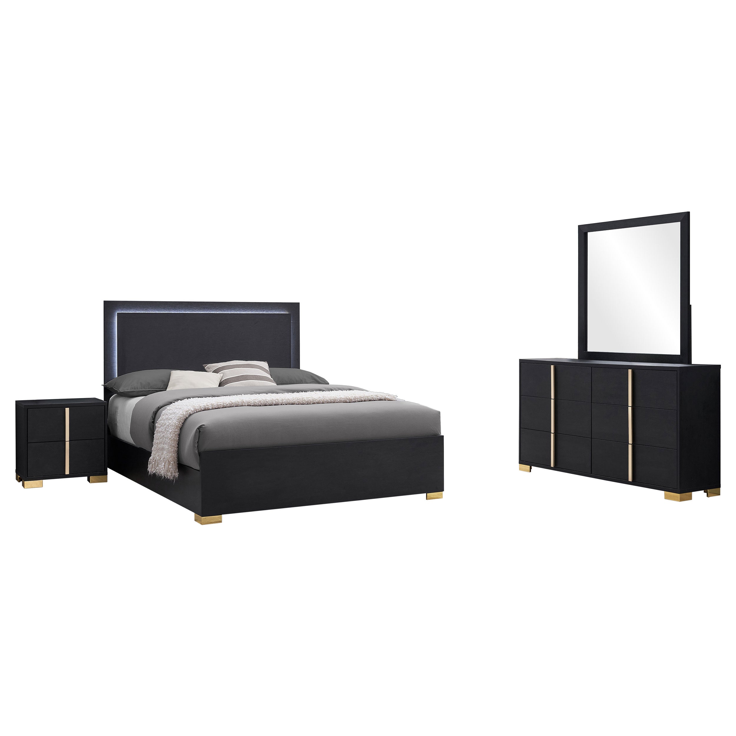 Marceline 4-piece Eastern King Bedroom Set Black — view 2