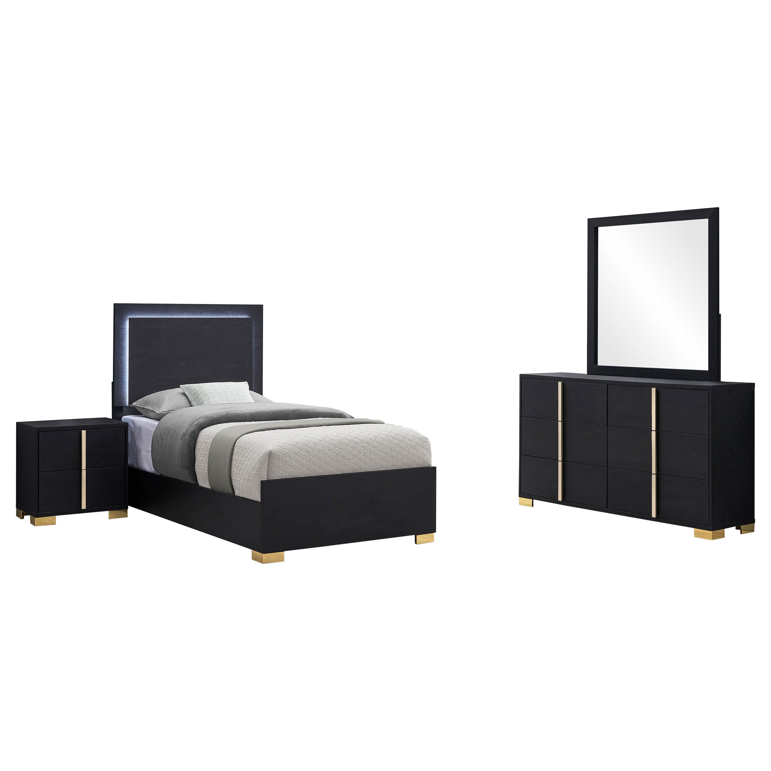 Marceline 4-piece Twin Bedroom Set Black — view 2