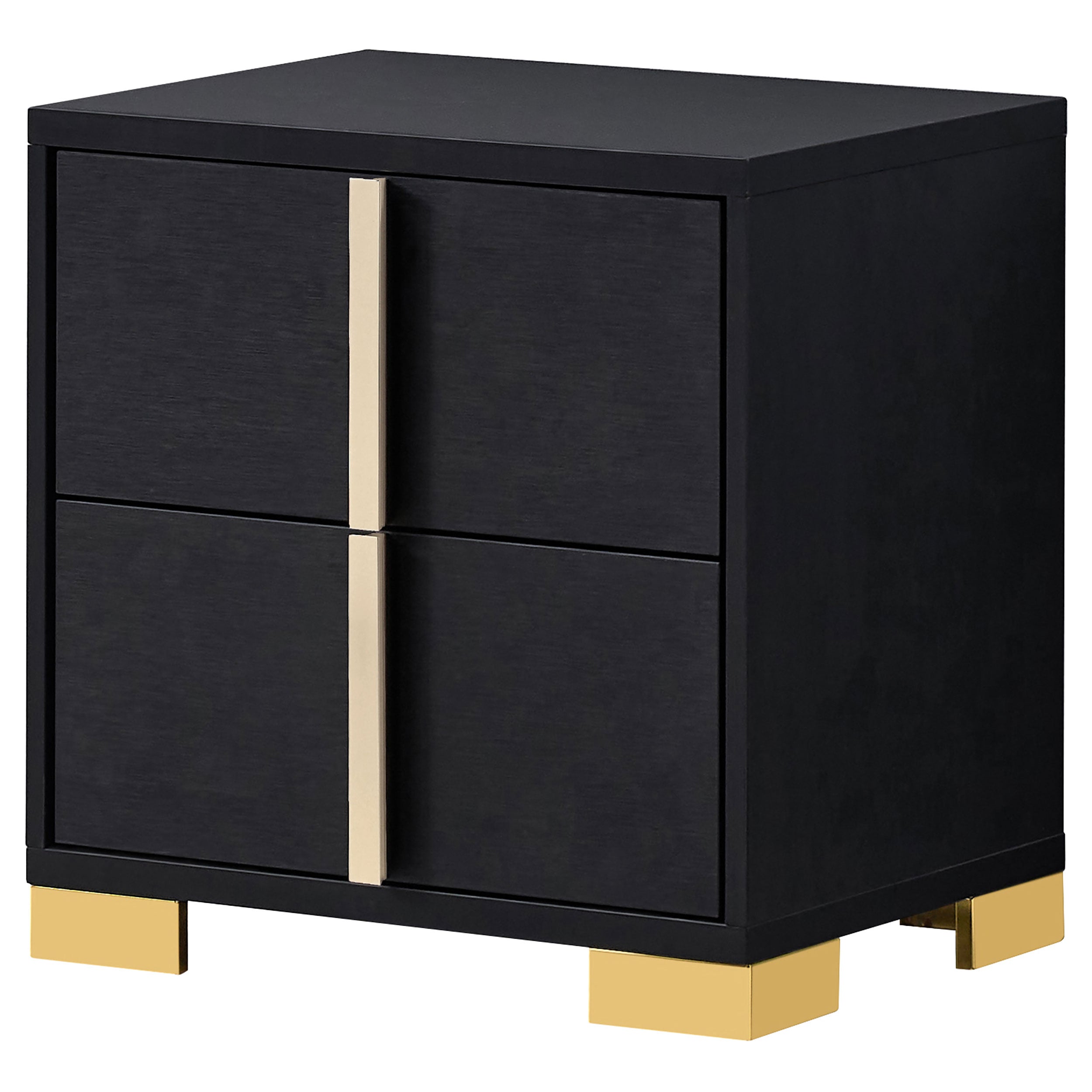 Marceline 2-drawer Nightstand Black — view 4