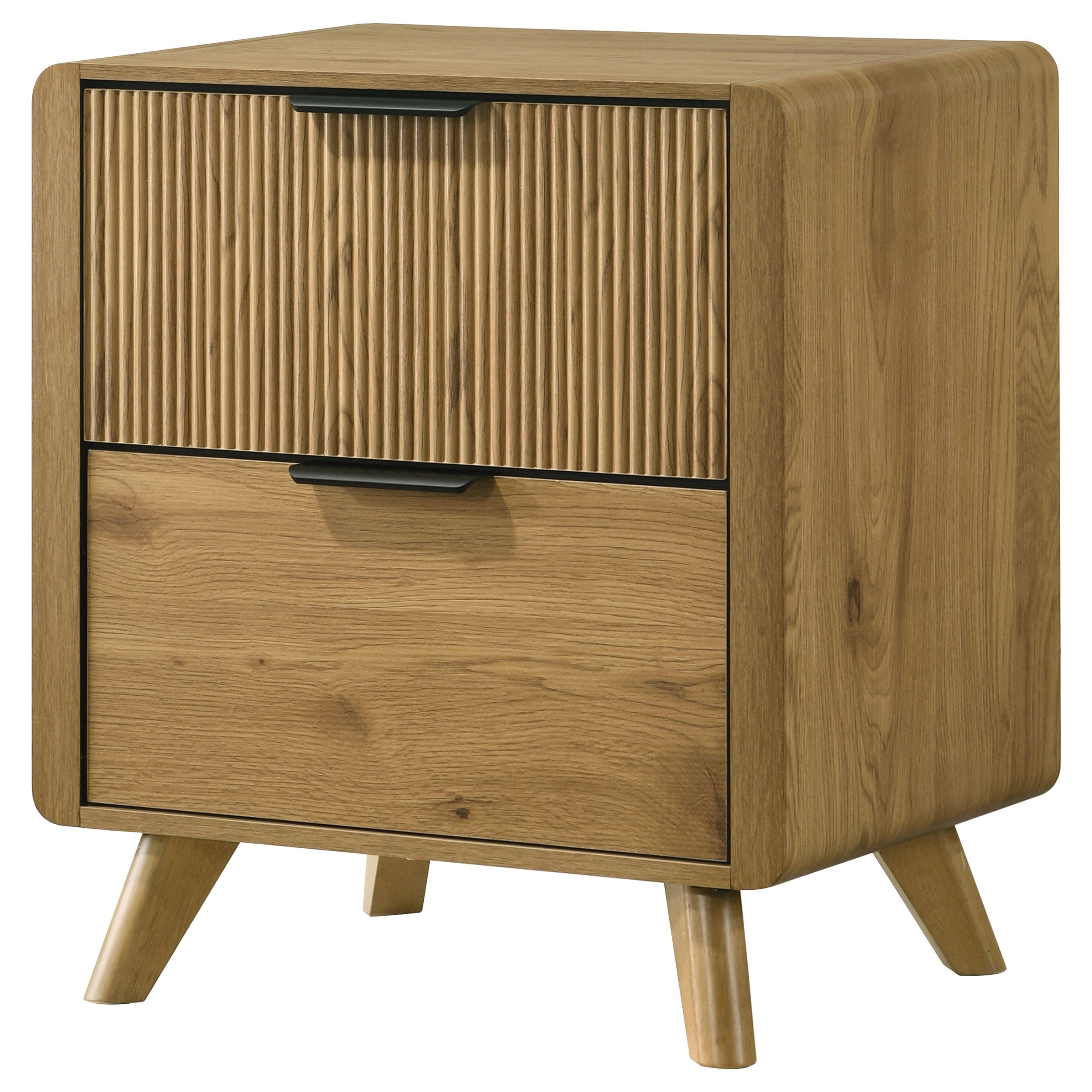 Bennett 2-drawer Bedroom Nightstand Bedside Table Light Oak — view 4