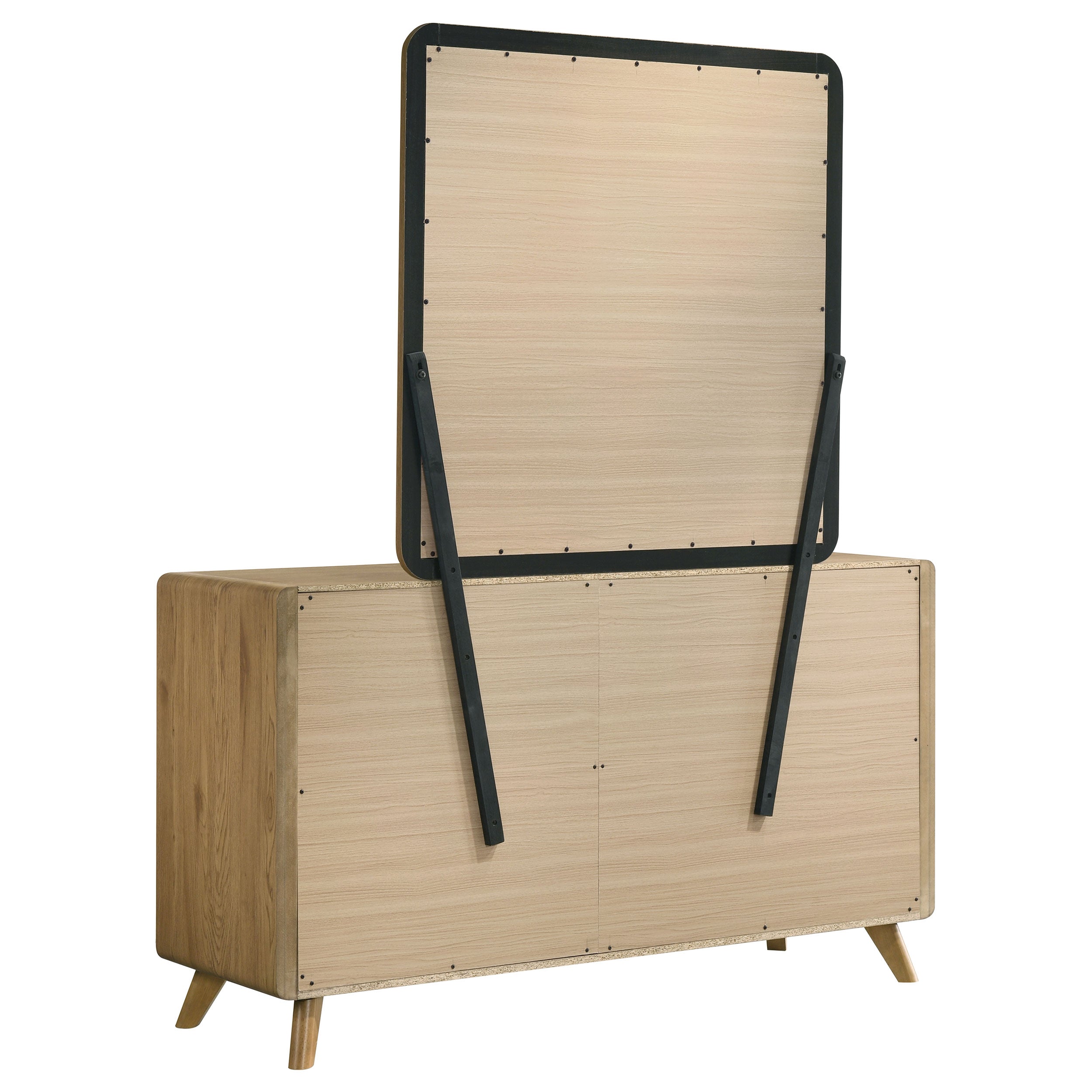 Bennett 6-drawer Bedroom Dresser and Mirror Set Light Oak — view 6