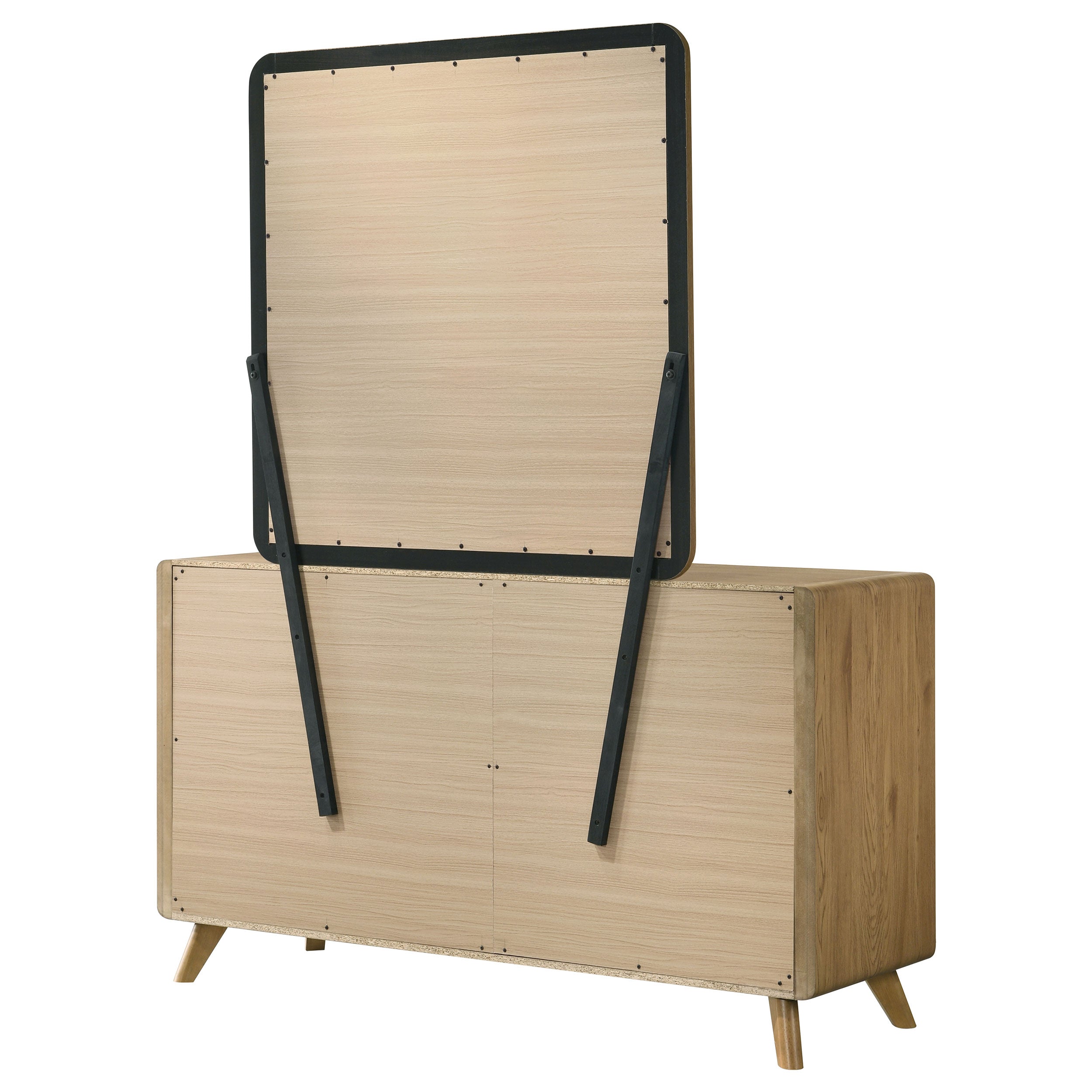Bennett 6-drawer Bedroom Dresser and Mirror Set Light Oak — view 8