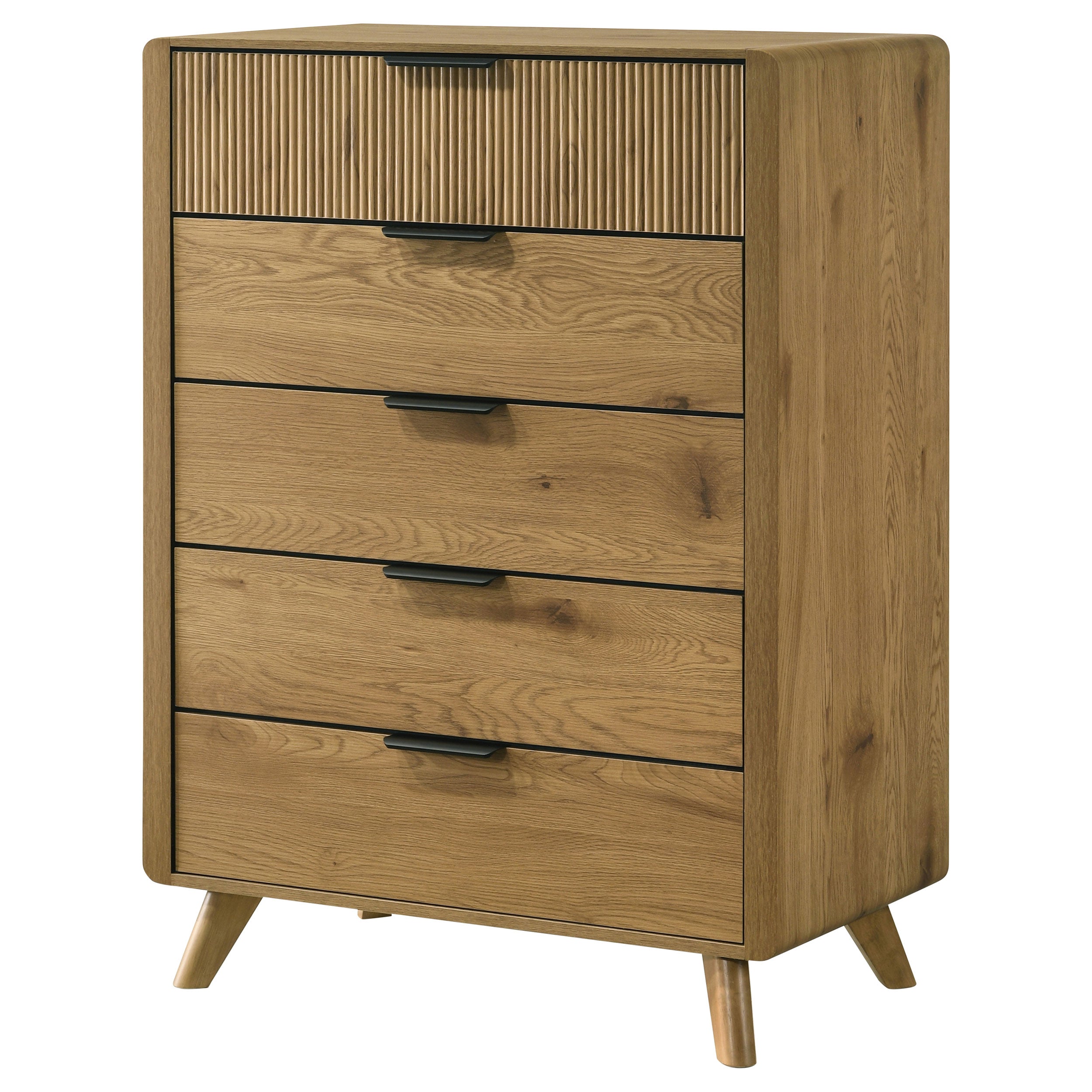 Bennett 5-drawer Bedroom Chest of Drawers Light Oak — view 4