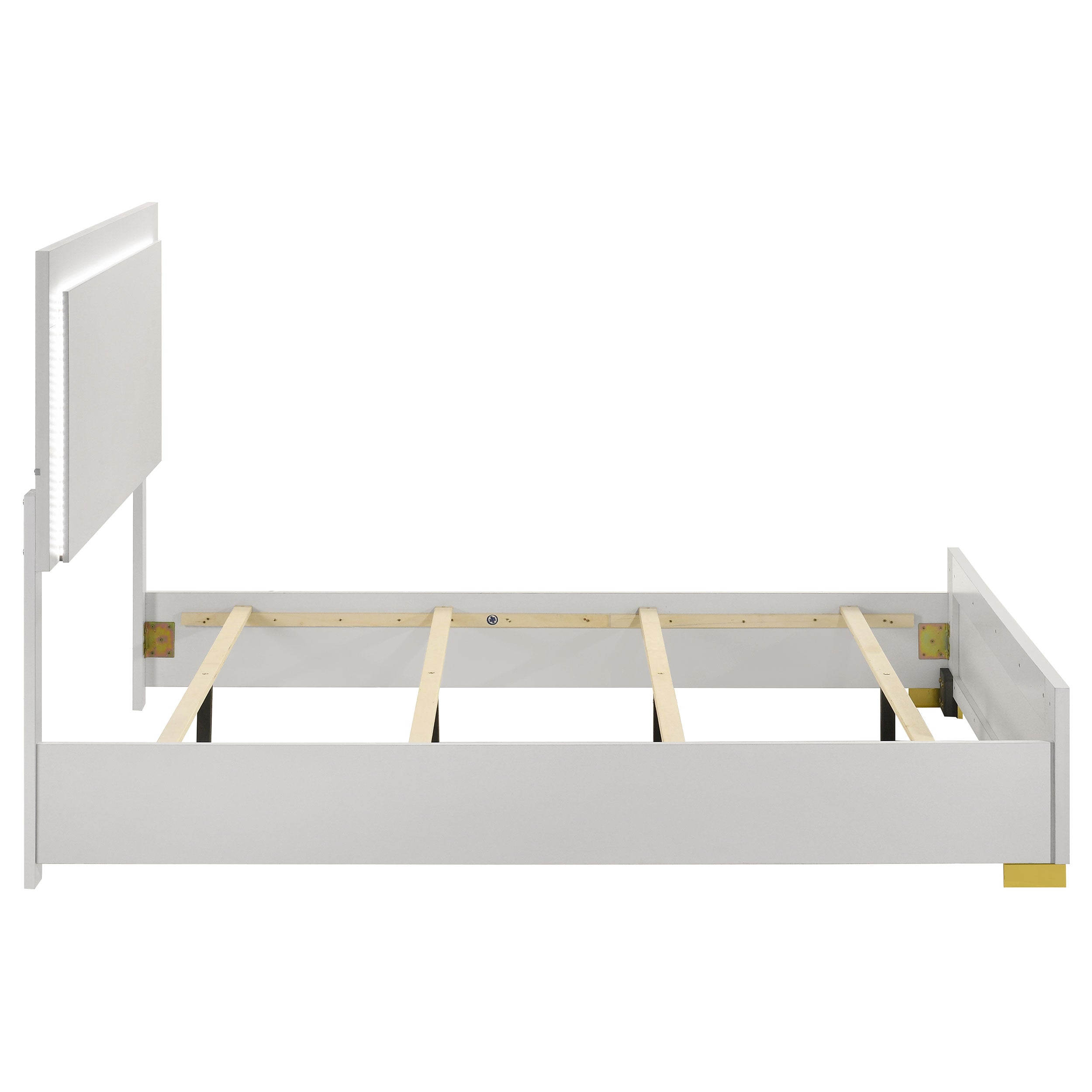 Marceline Wood Full LED Panel Bed White — view 6