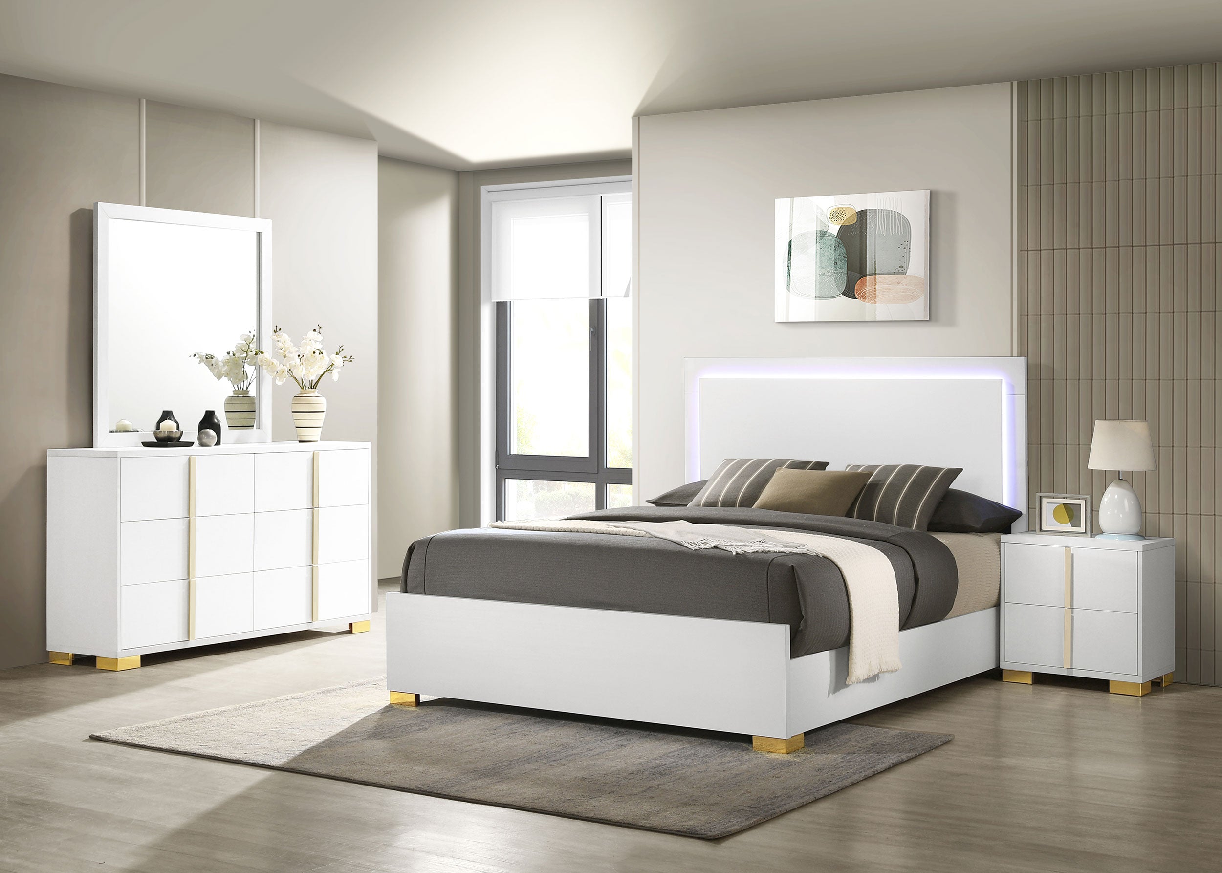 Marceline 4-piece Eastern King Bedroom Set White — view 1