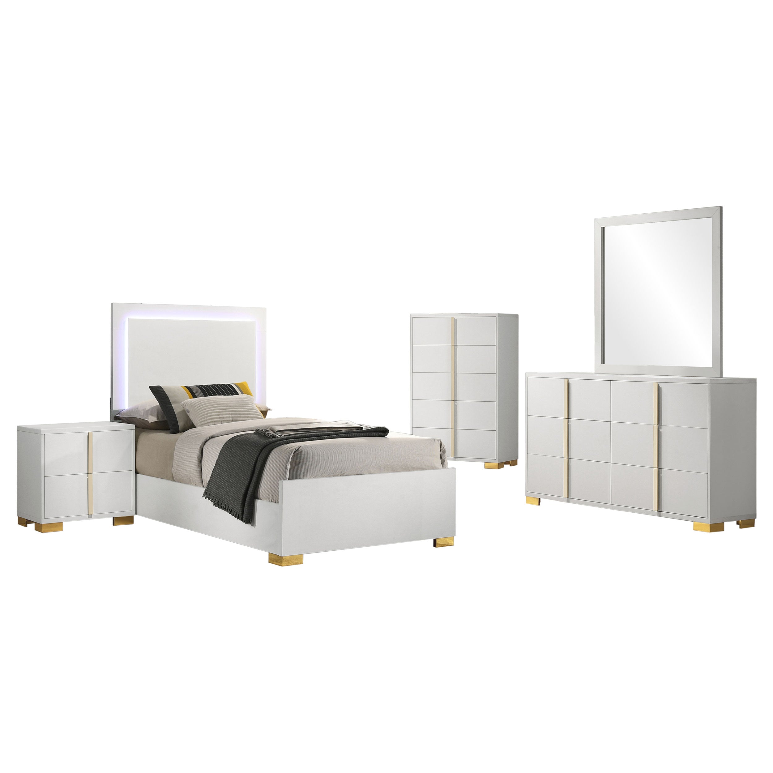 Marceline 5-piece Twin Bedroom Set White — view 2