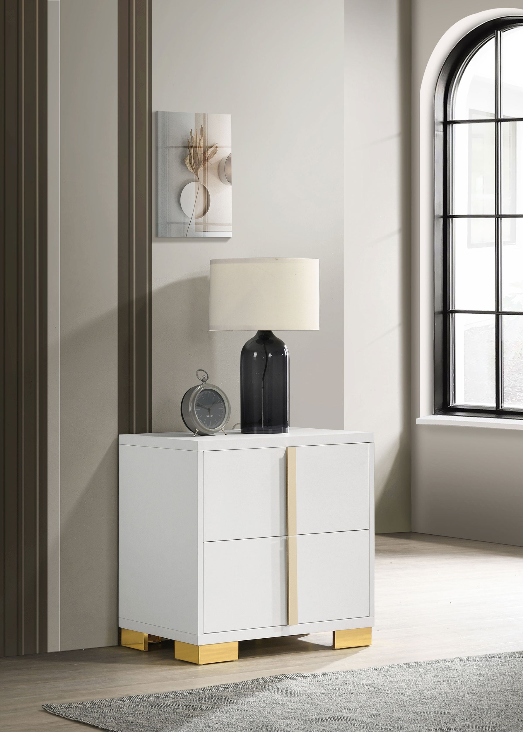 Marceline 2-drawer Nightstand White — view 2