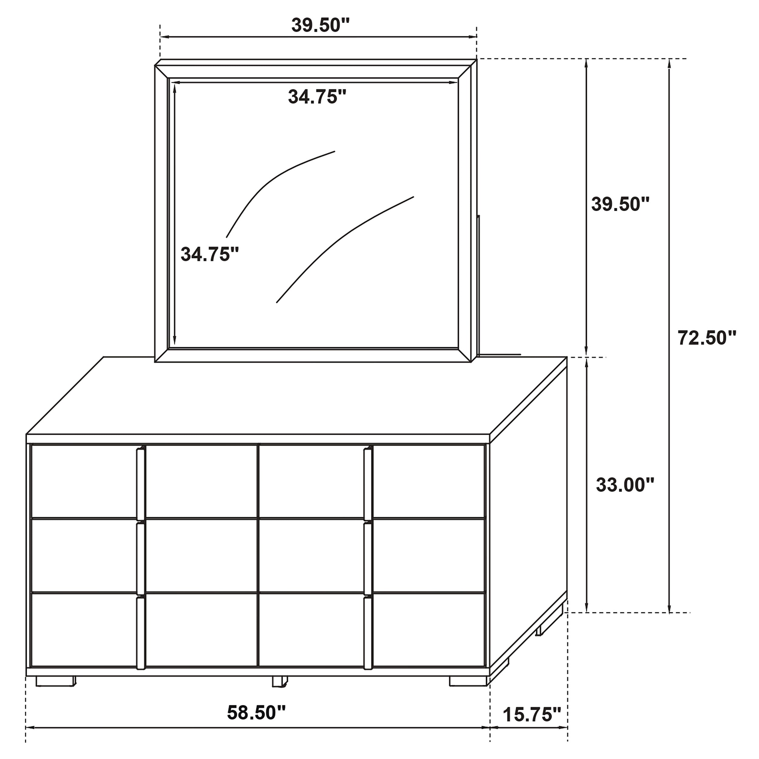 Marceline 6-drawer Dresser with Mirror White — view 13