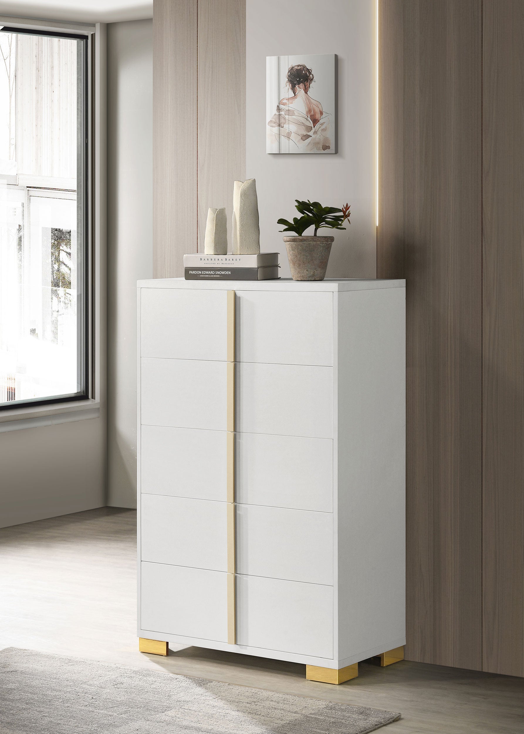 Marceline 5-drawer Bedroom Chest White — view 2