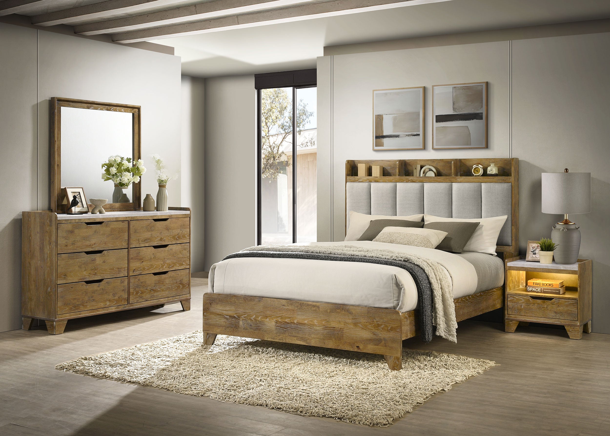 Henderson 4-piece Queen Bedroom Set Medium Oak — view 1