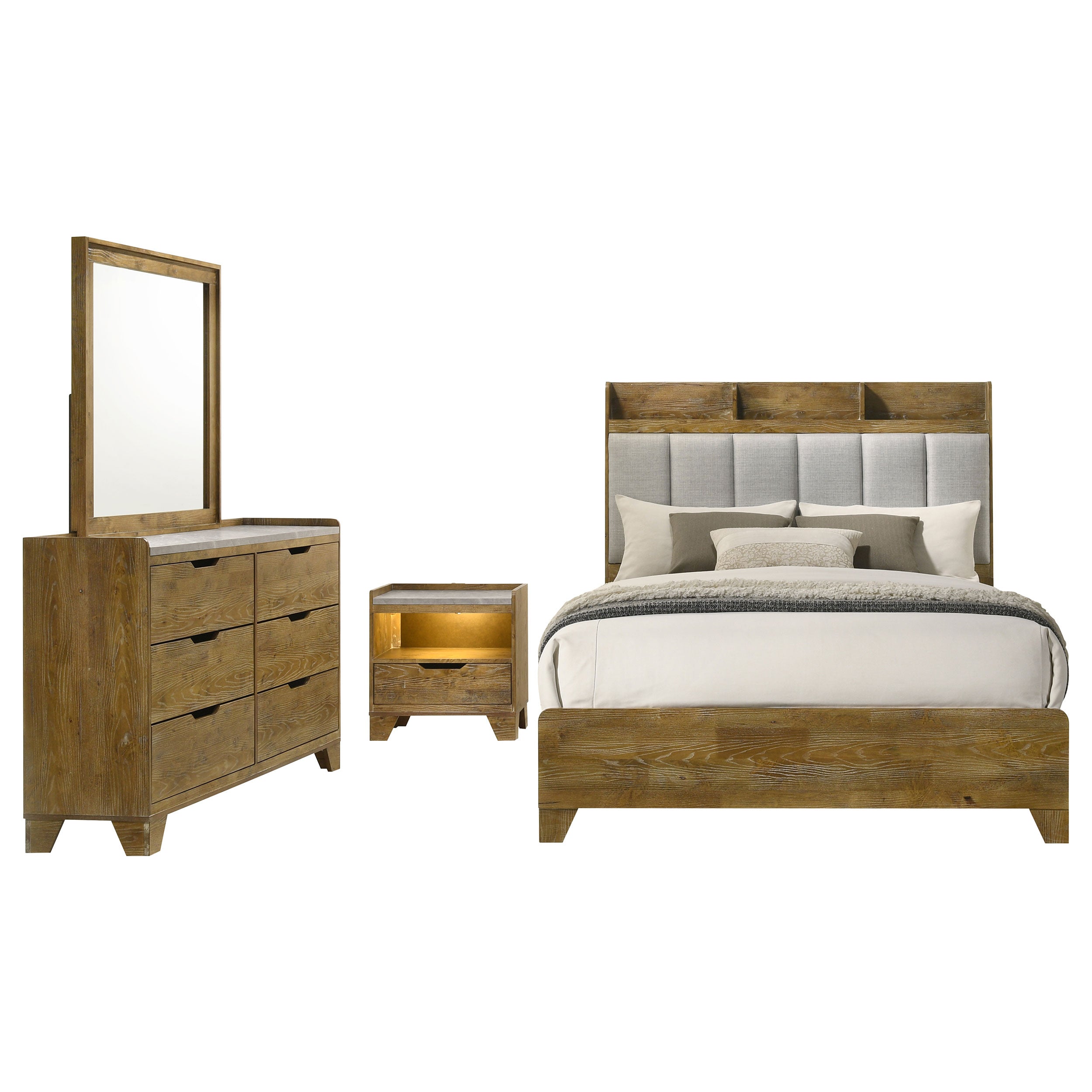 Henderson 4-piece Queen Bedroom Set Medium Oak — view 2