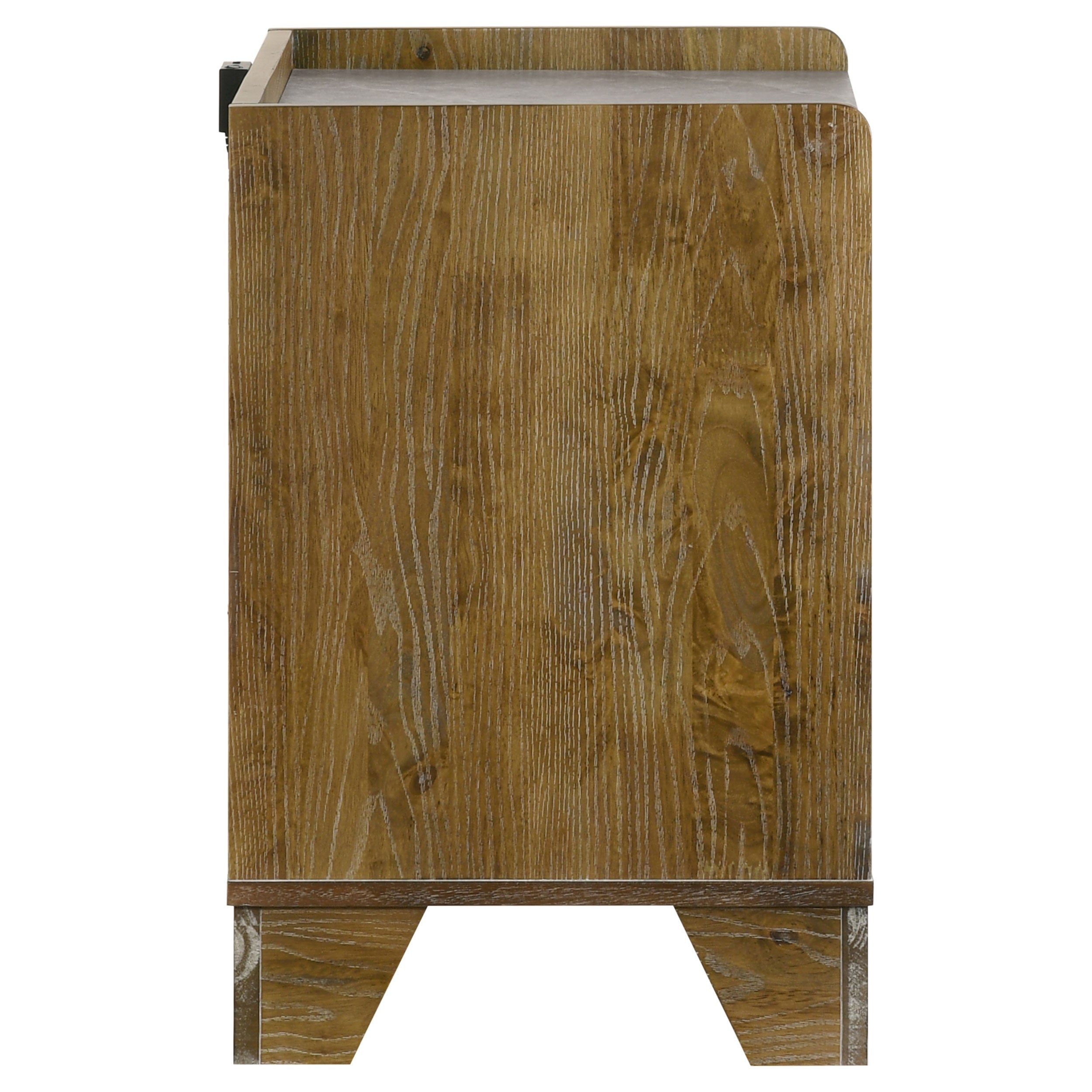 Henderson 1-drawer LED Nightstand Bedside Table Medium Oak — view 6