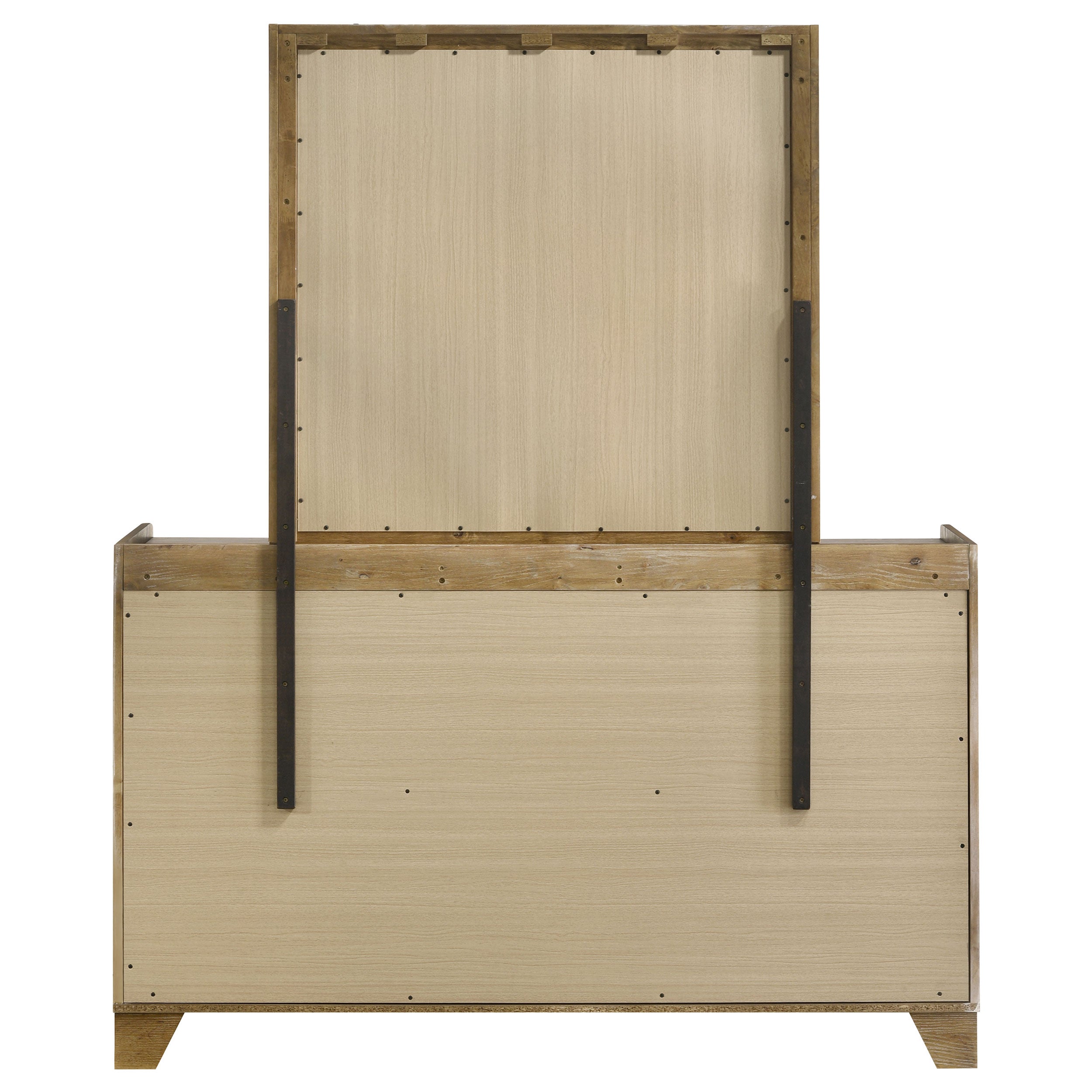 Henderson 6-drawer Bedroom Dresser with Mirror Medium Oak — view 5