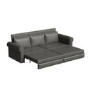 3 In 1 Convertible Sleeper Sofa With Nailhead Trim & Rolled Arm