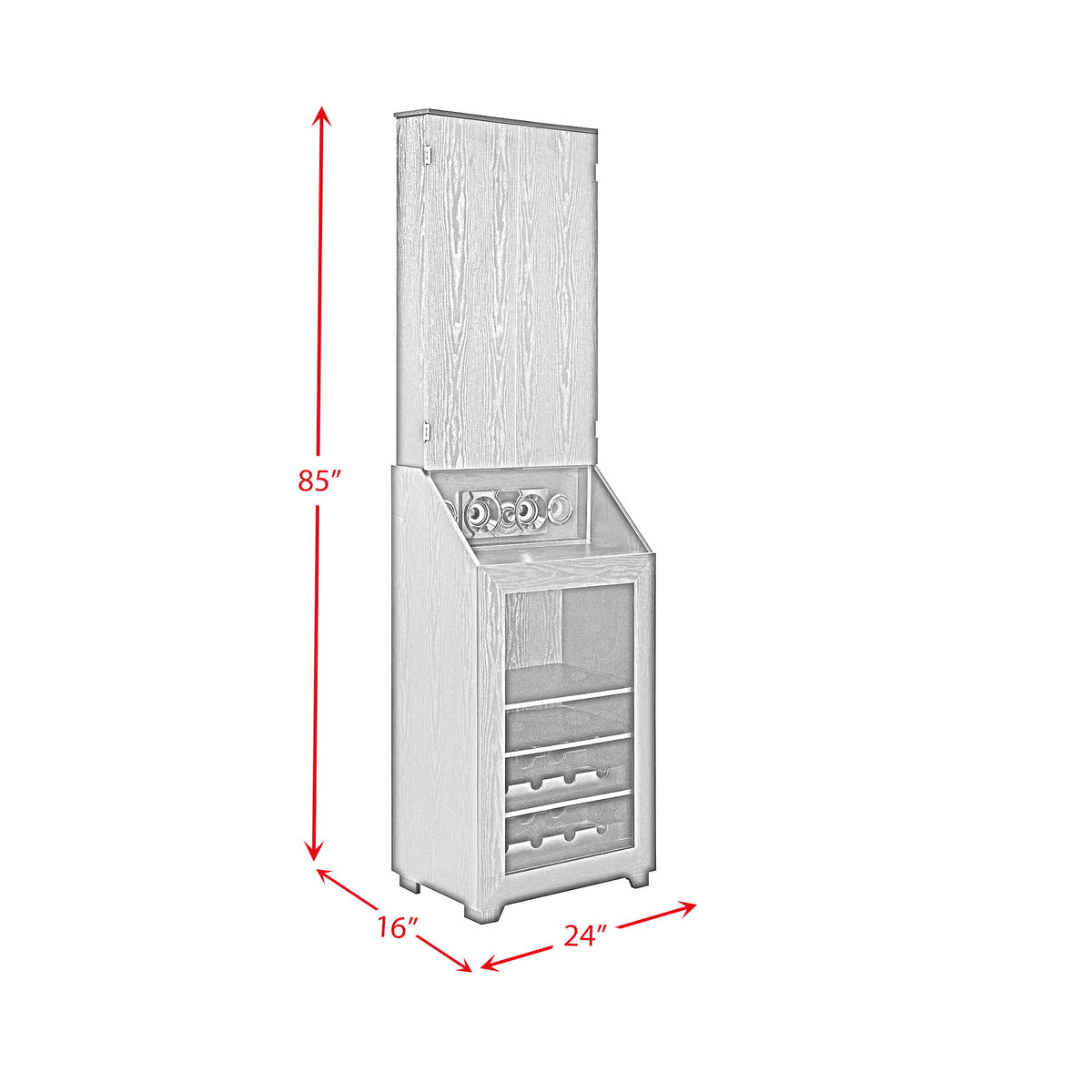 Hurricanes Dartboard Cabinet With Speaker And LED in Black by Elements International, view 5