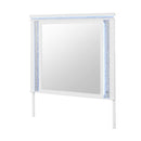 Adalid - Square Shaped Mirror With LED Lighting And Glittered Detailing - White