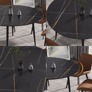 Modern Man-Made Stone Round Dining Table-Position For 6 People