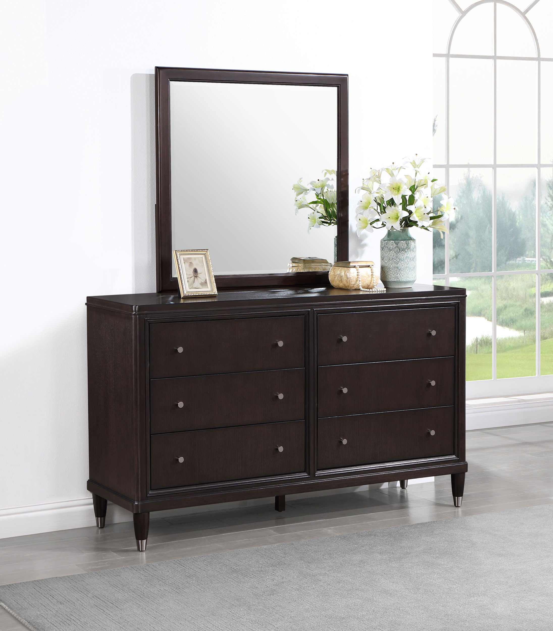 Emberlyn 6-drawer Dresser with Mirror Brown — view 2