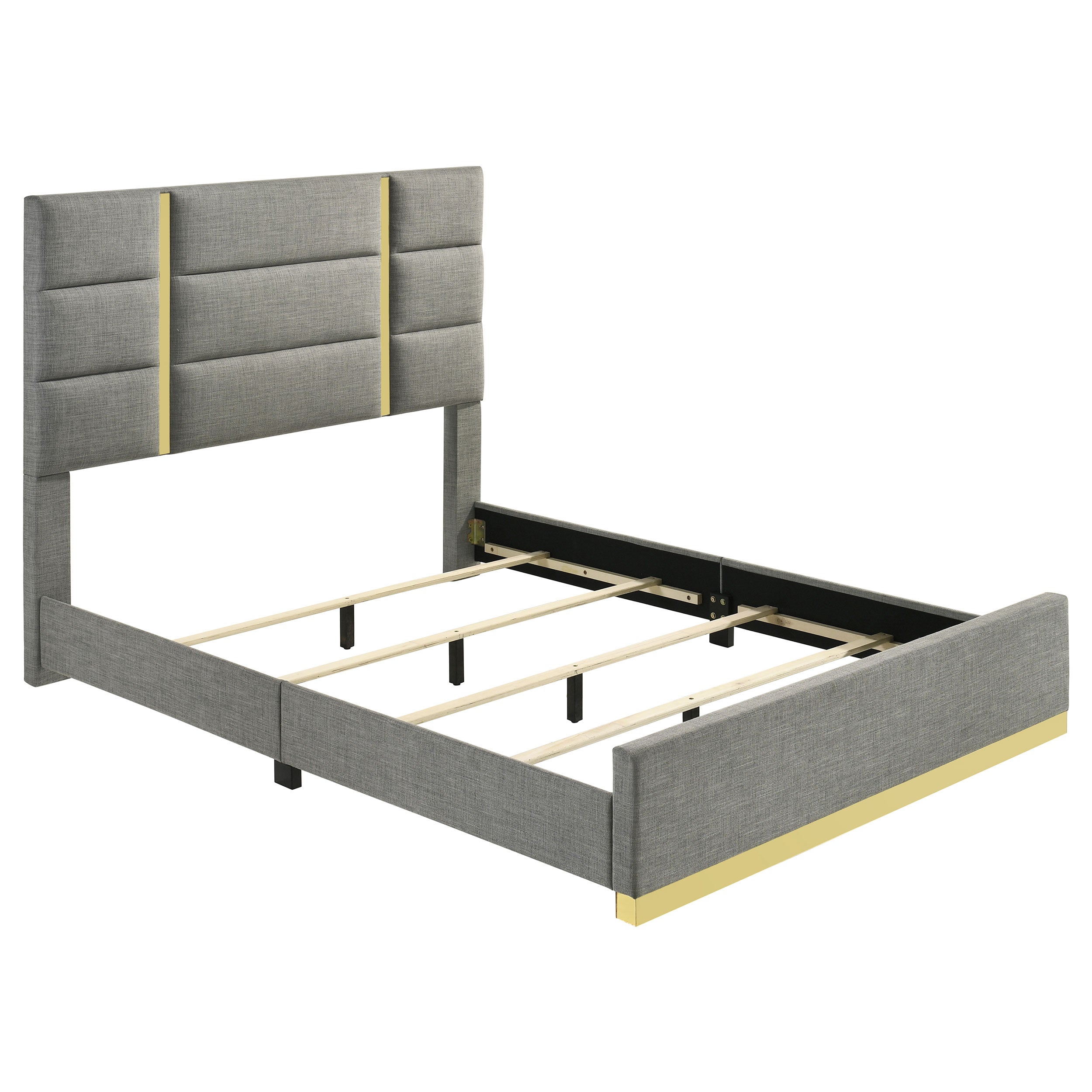 Ines 5-piece Queen Bedroom Set Grey and White High Gloss — view 3