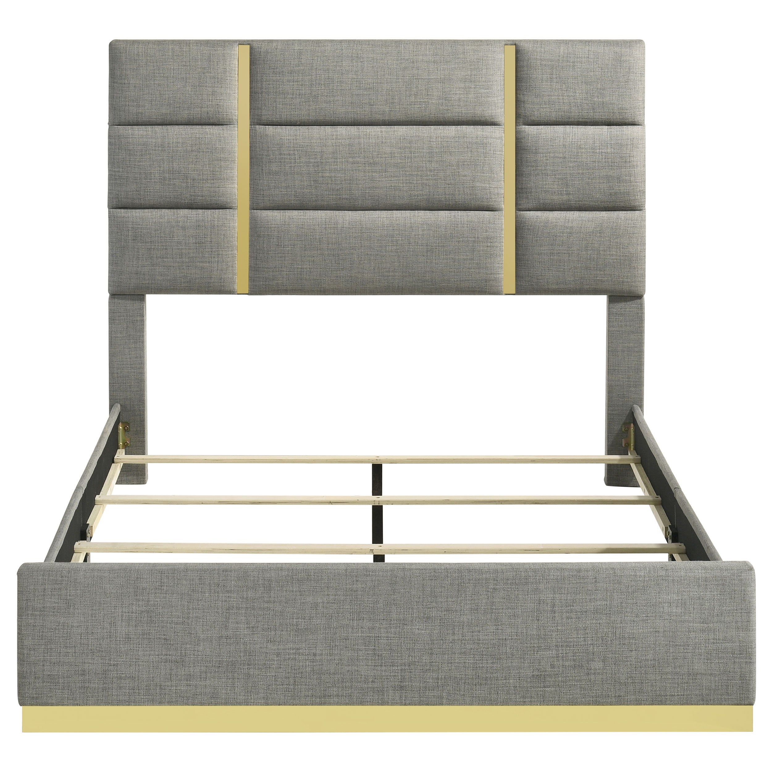 Ines 56-inch Fabric Upholstered Queen Panel Bed Grey — view 4
