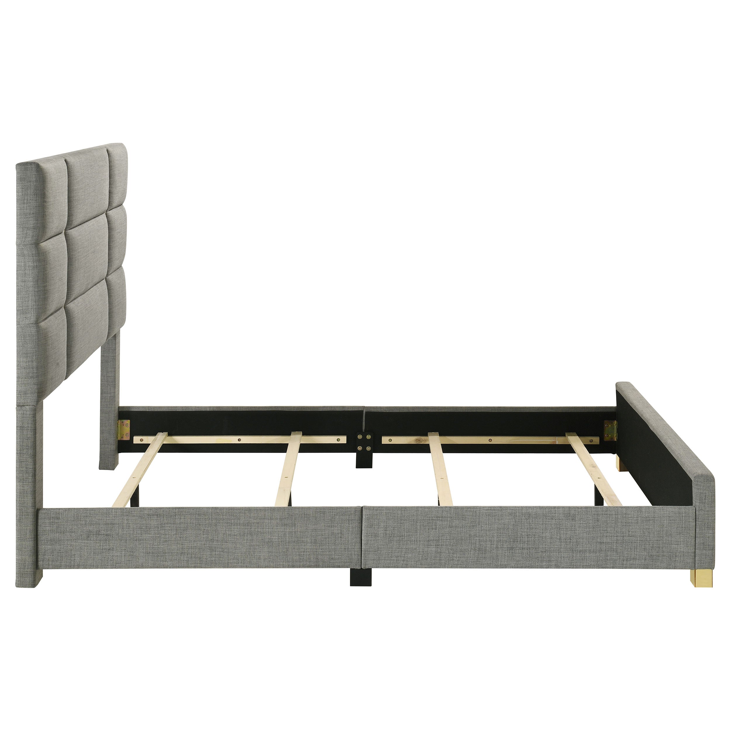 Ines 56-inch Fabric Upholstered Queen Panel Bed Grey — view 6