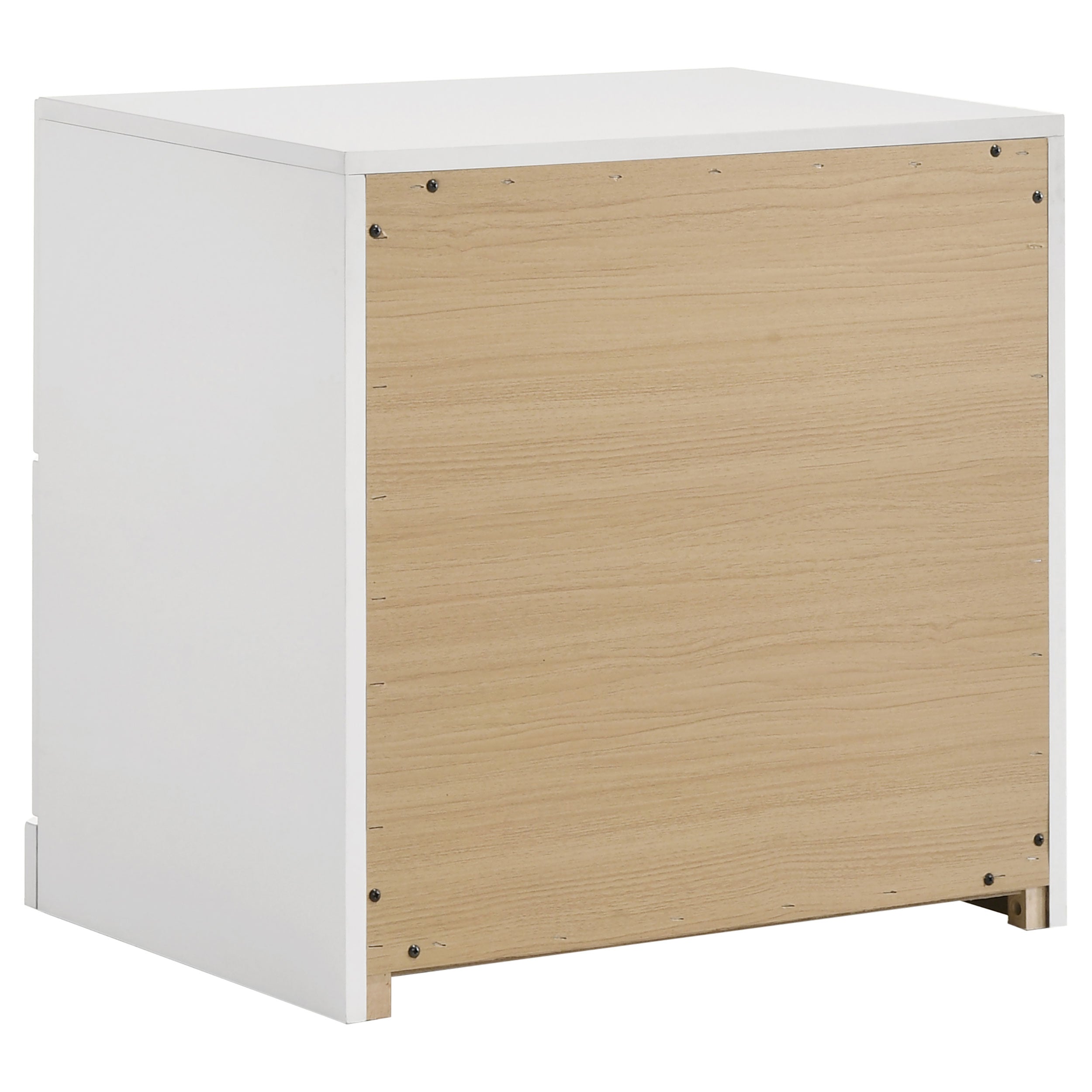 Ines 2-drawer Nightstand Bedside Table White High Gloss — view 4