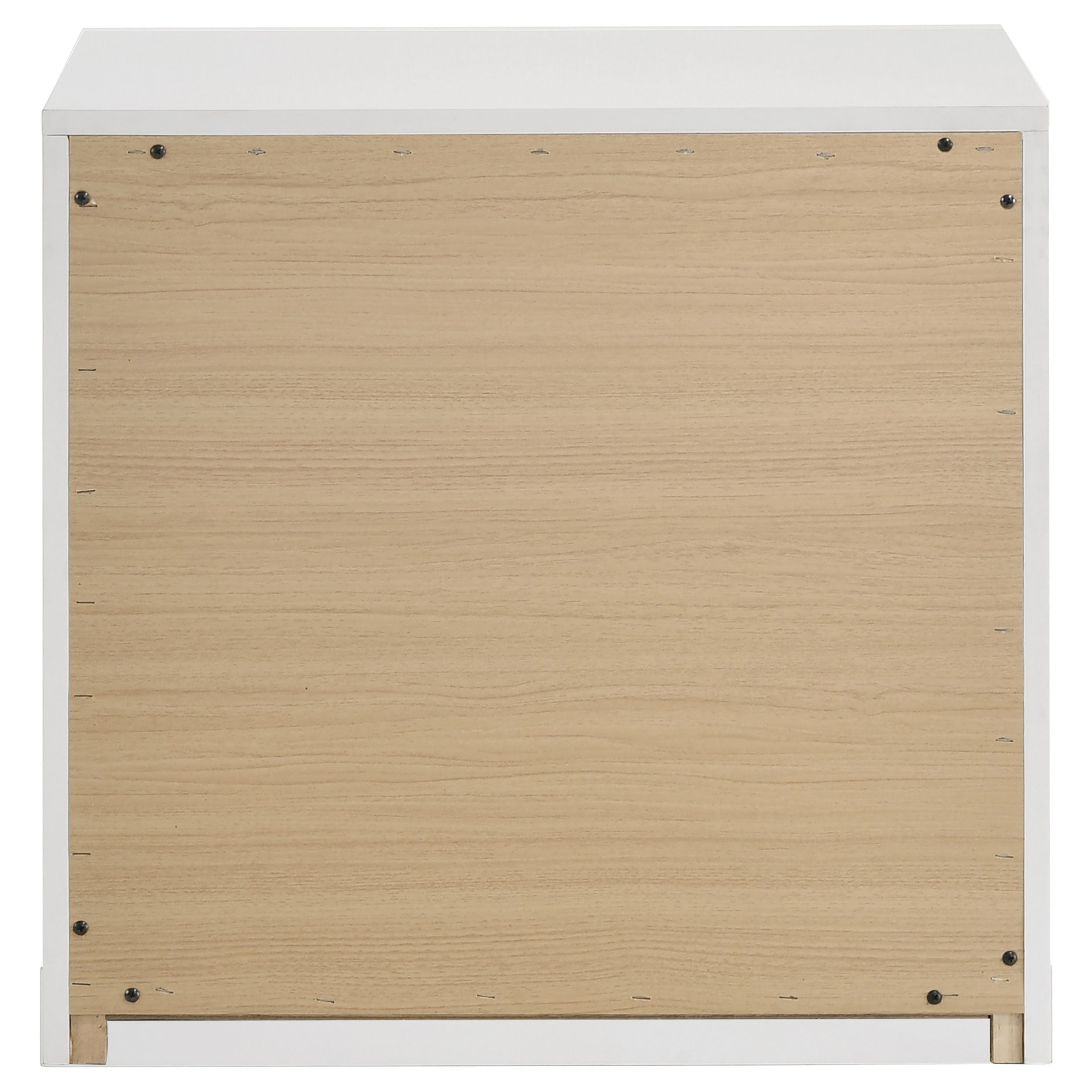Ines 2-drawer Nightstand Bedside Table White High Gloss — view 5