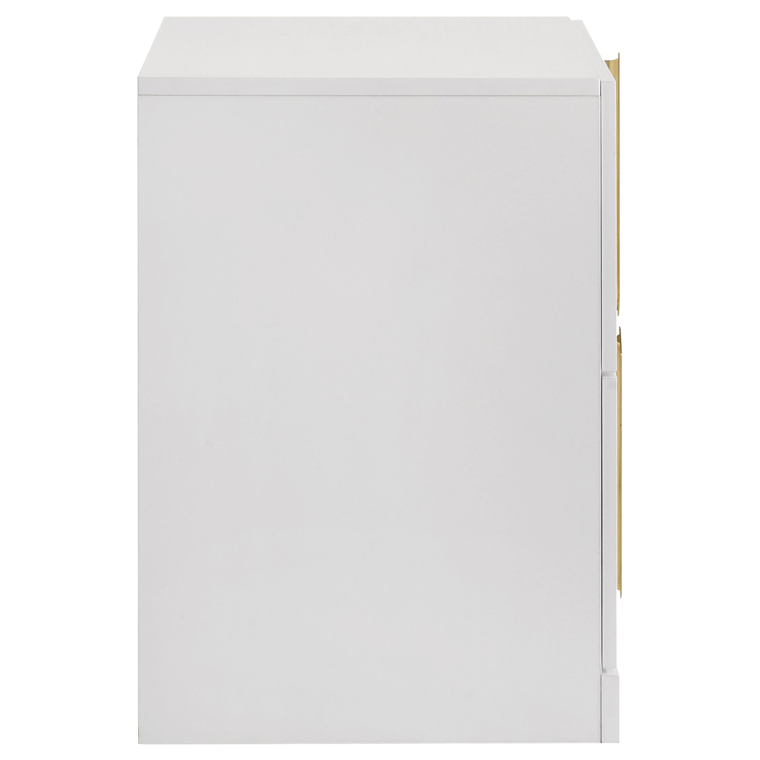 Ines 2-drawer Nightstand Bedside Table White High Gloss — view 6