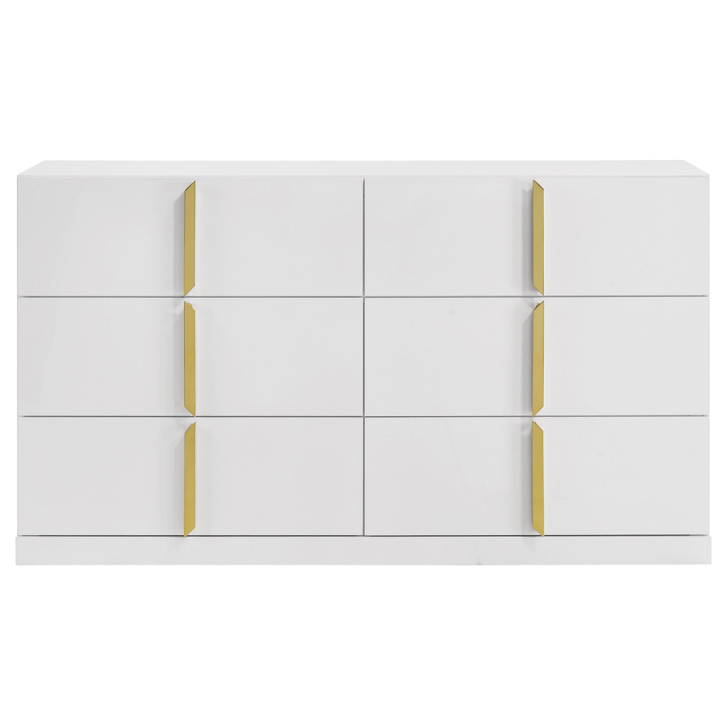 Ines 6-drawer Bedroom Dresser Cabinet White High Gloss — view 3