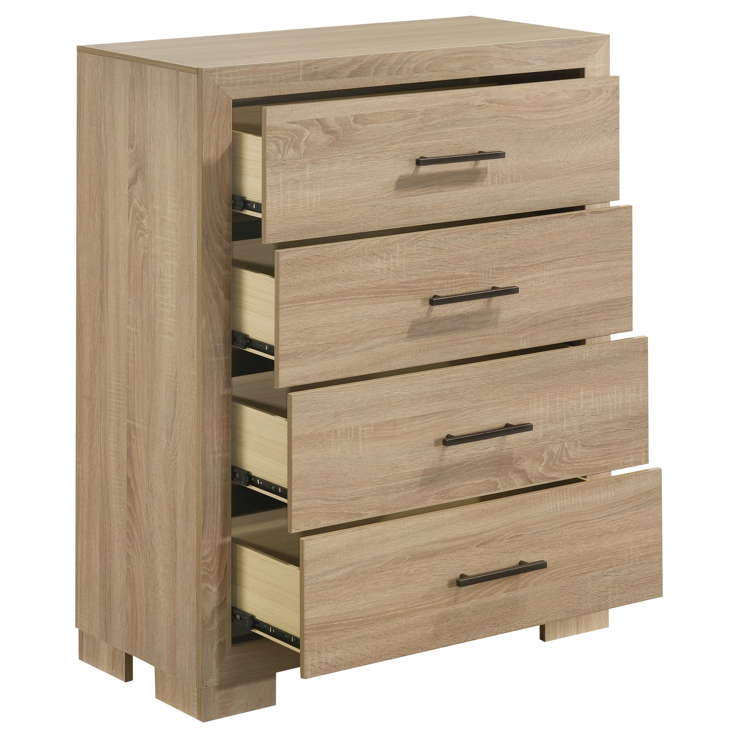 Arielle 4-drawer Bedroom Chest of Drawers Light Oak — view 7