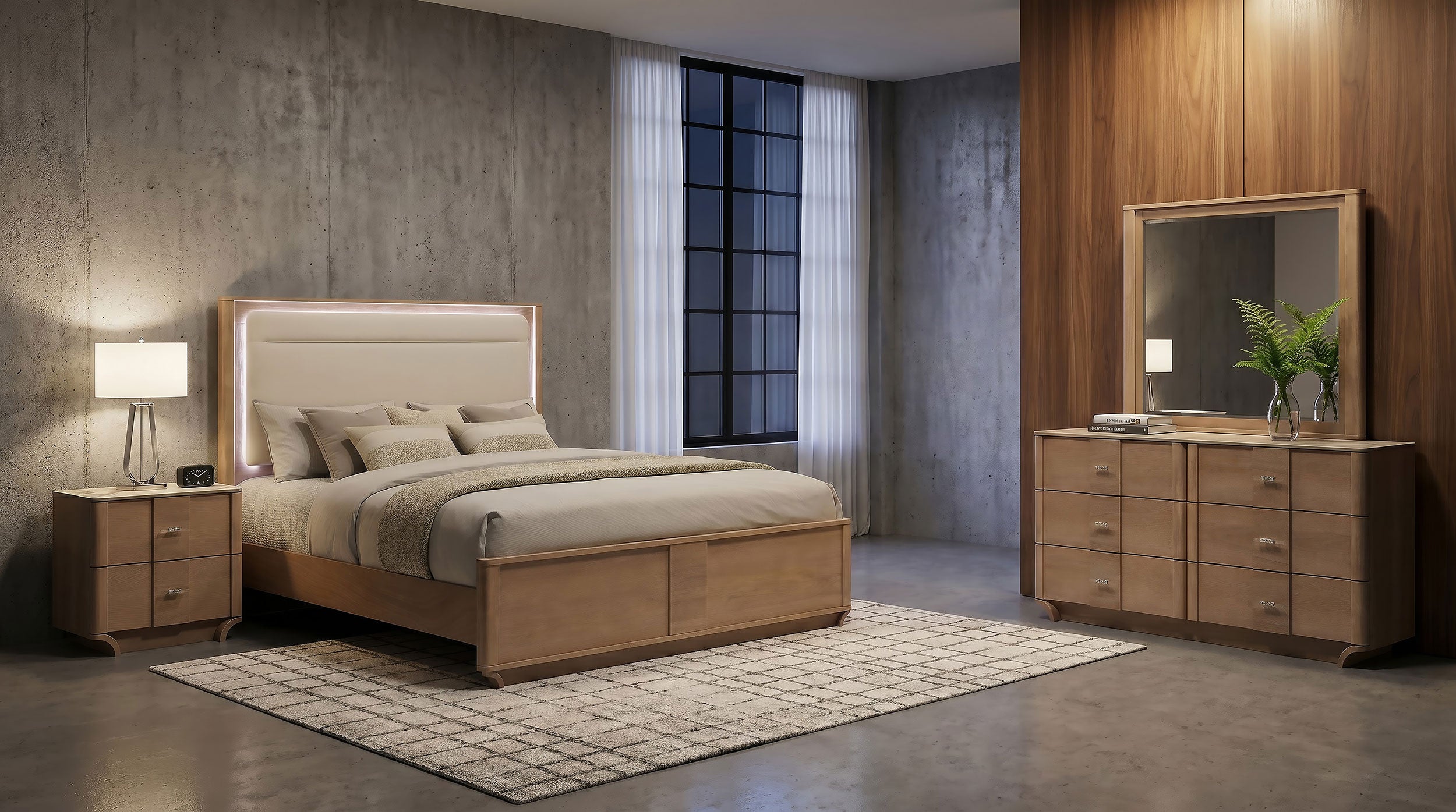 Leanne 4-piece Eastern King Bedroom Set Light Oak — view 1