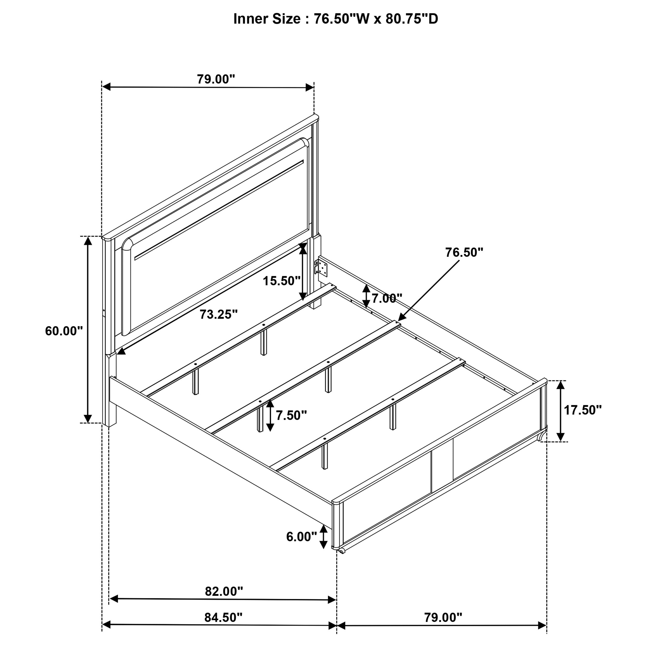 Leanne Eastern King LED Panel Bed Off White and Light Oak — view 11