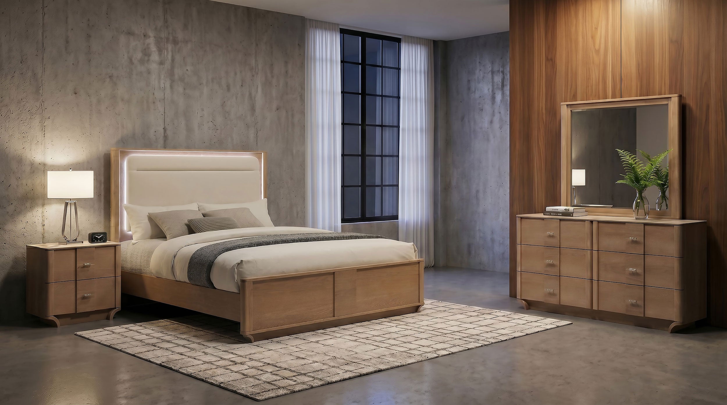 Leanne 4-piece Queen Bedroom Set Light Oak — view 1